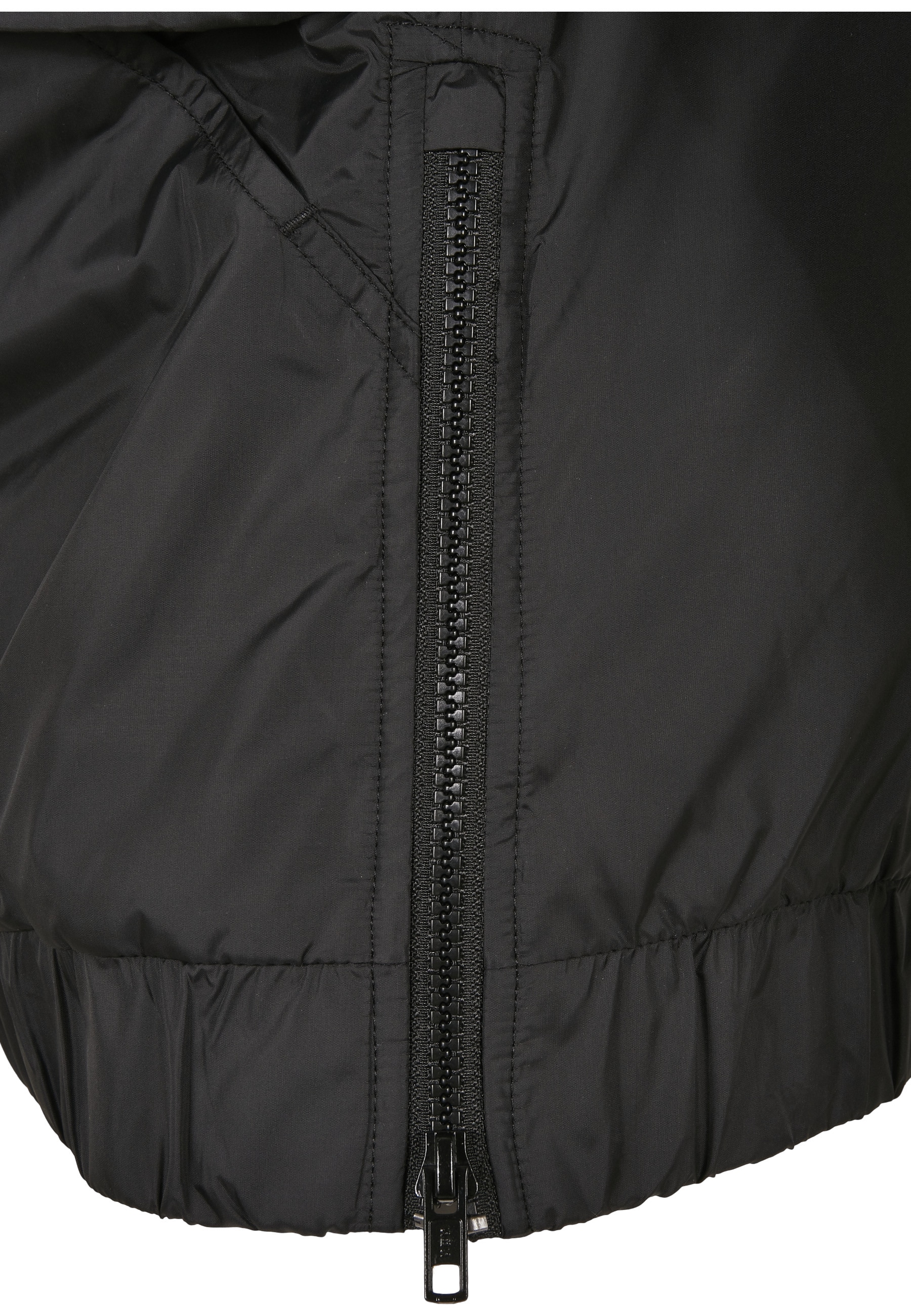 URBAN CLASSICS Winterjacke »Urban Classics Damen Ladies Sherpa Mix Pull Over Jacket« 1 Stk. tlg. mit Kapuze