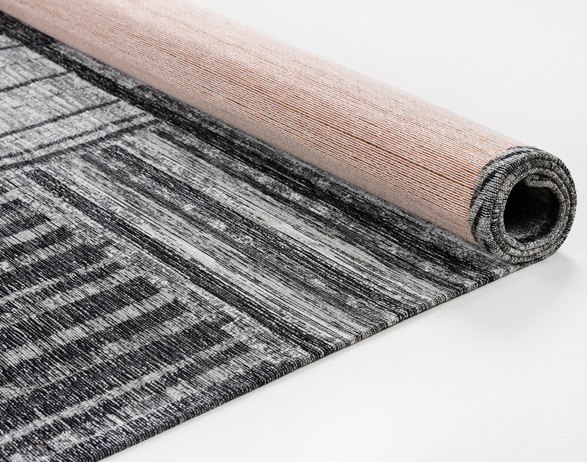 TOM TAILOR HOME Teppich »Stripy Pat«, rechteckig, 5 mm Höhe, Flachgewebe, modernes Patchworkdesign, gestreift, Chenille, Wohnzimmer