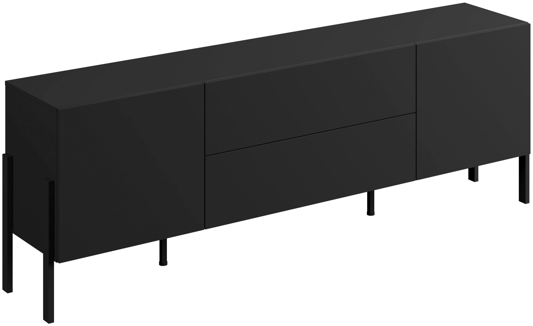 OTTO home Lowboard »Jukon,Breite 200 cm, moderne grifflose TV-Kommode,2 Türen/2 Schubladen« TV-Schrank mit viel Stauraum, TV-Board, push-to-open-Funktion