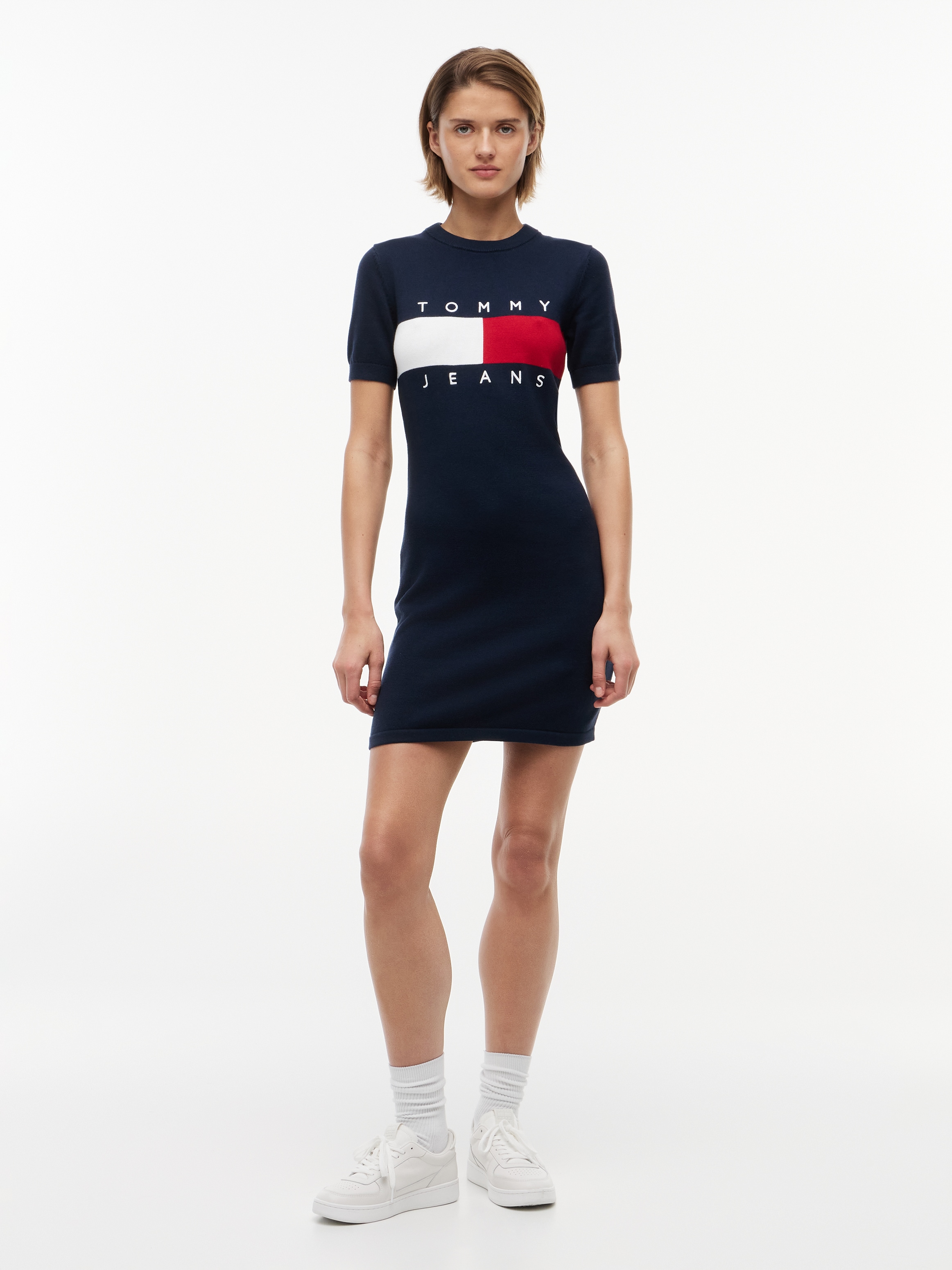 Tommy Jeans Sweatkleid »TJW FLAG SS SWEATER DRESS« Baumwolle