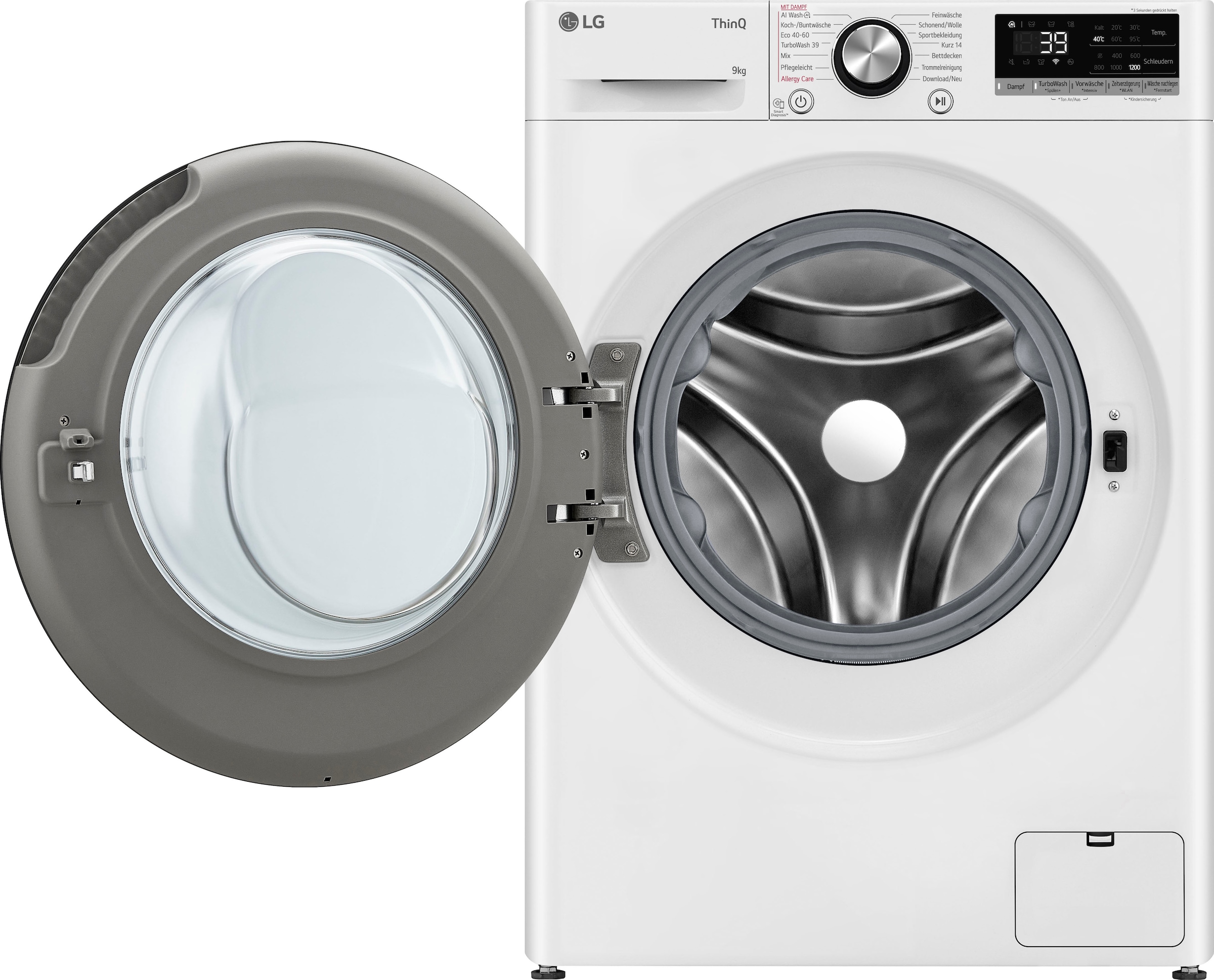 LG Waschmaschine »F2V7SLIM9(B)«, F2V7SLIM9, 9 kg, 1200 U/min, Raumsparer: nur 53,5 cm tief