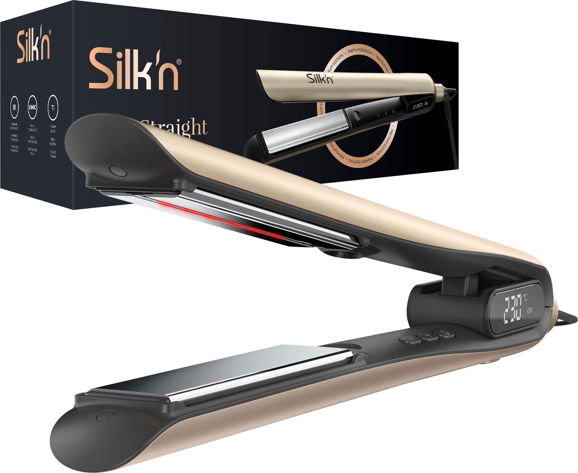 Silk'n Glätteisen »SilkyStraight«, schwebende ionisierende Titaniumplatten mit Infrarot