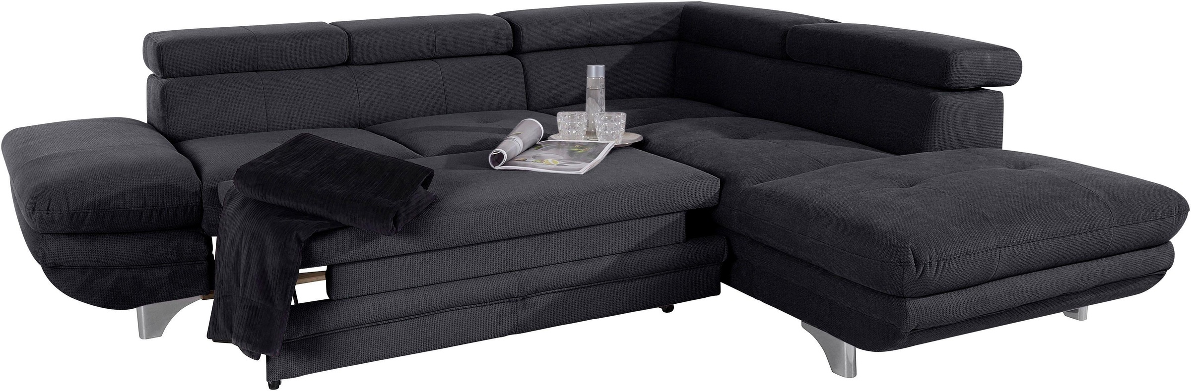 COTTA Ecksofa »Enterprise L-Form«, mit Arm- & Kopfteilverstellung, wahlweise mit Bettfunktion
