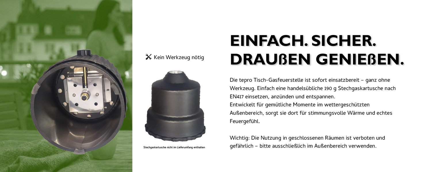 Tepro Feuerstelle »Tisch-Gasfeuerstelle mit Dekosteinen«