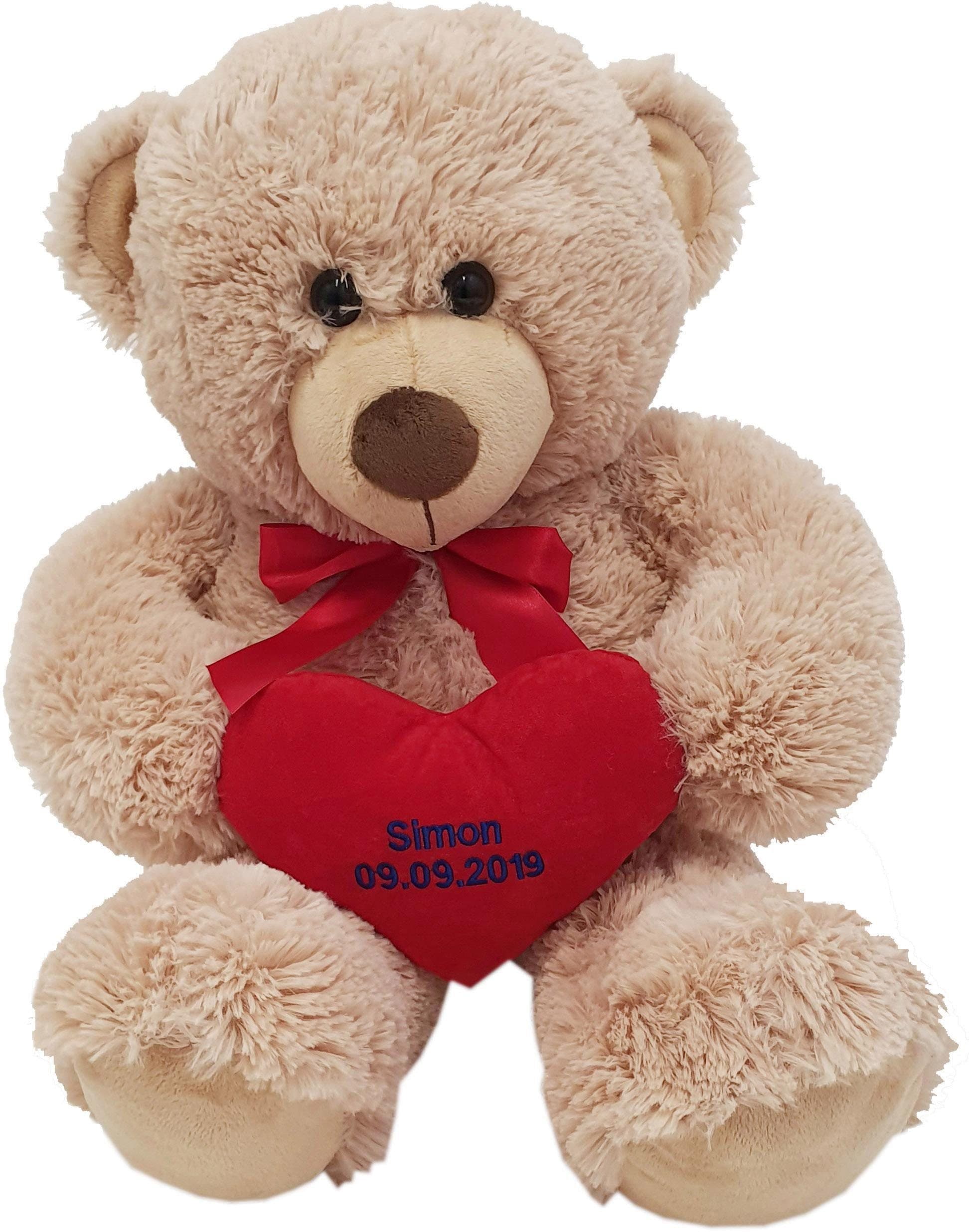 Heunec® Kuscheltier »Bär, 70 cm«, mit individuell bestickbarem Herz