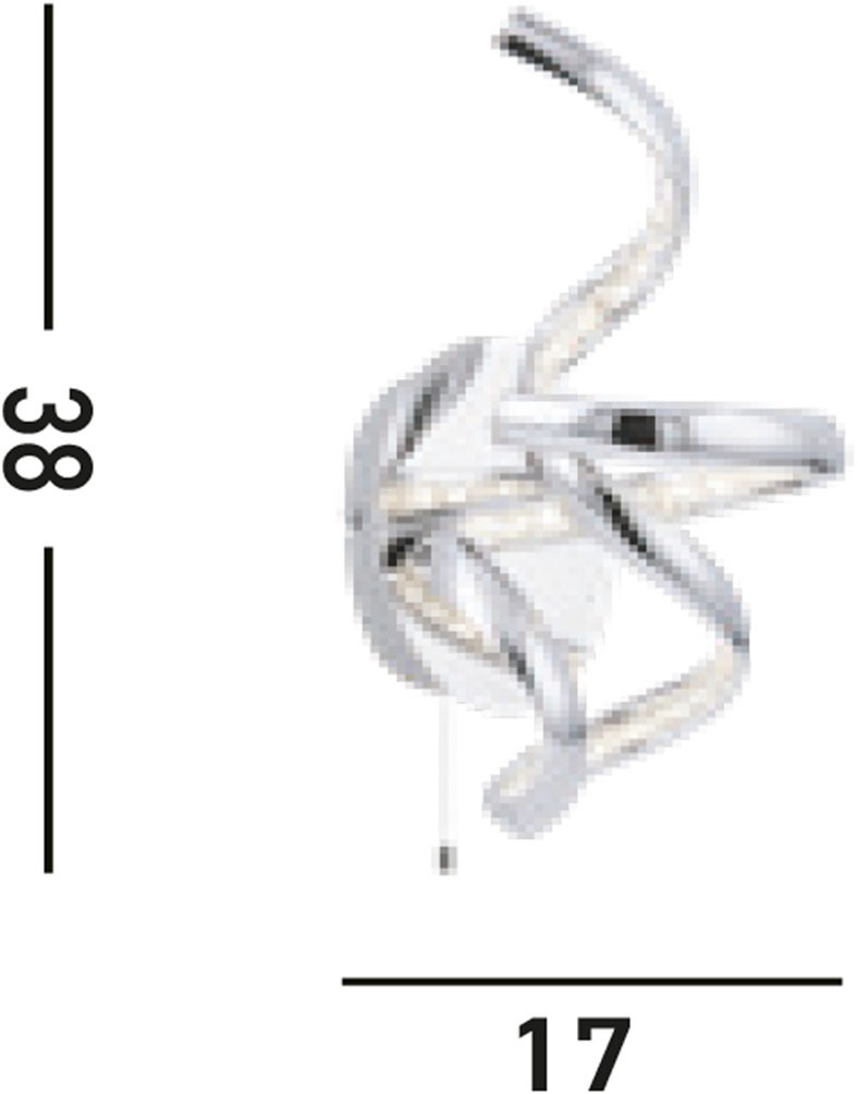 Searchlight Wandleuchte »Twirls Wall Light  - Chrome Metal & Glass« LED-Modul 1 Stk. Neutralweiß