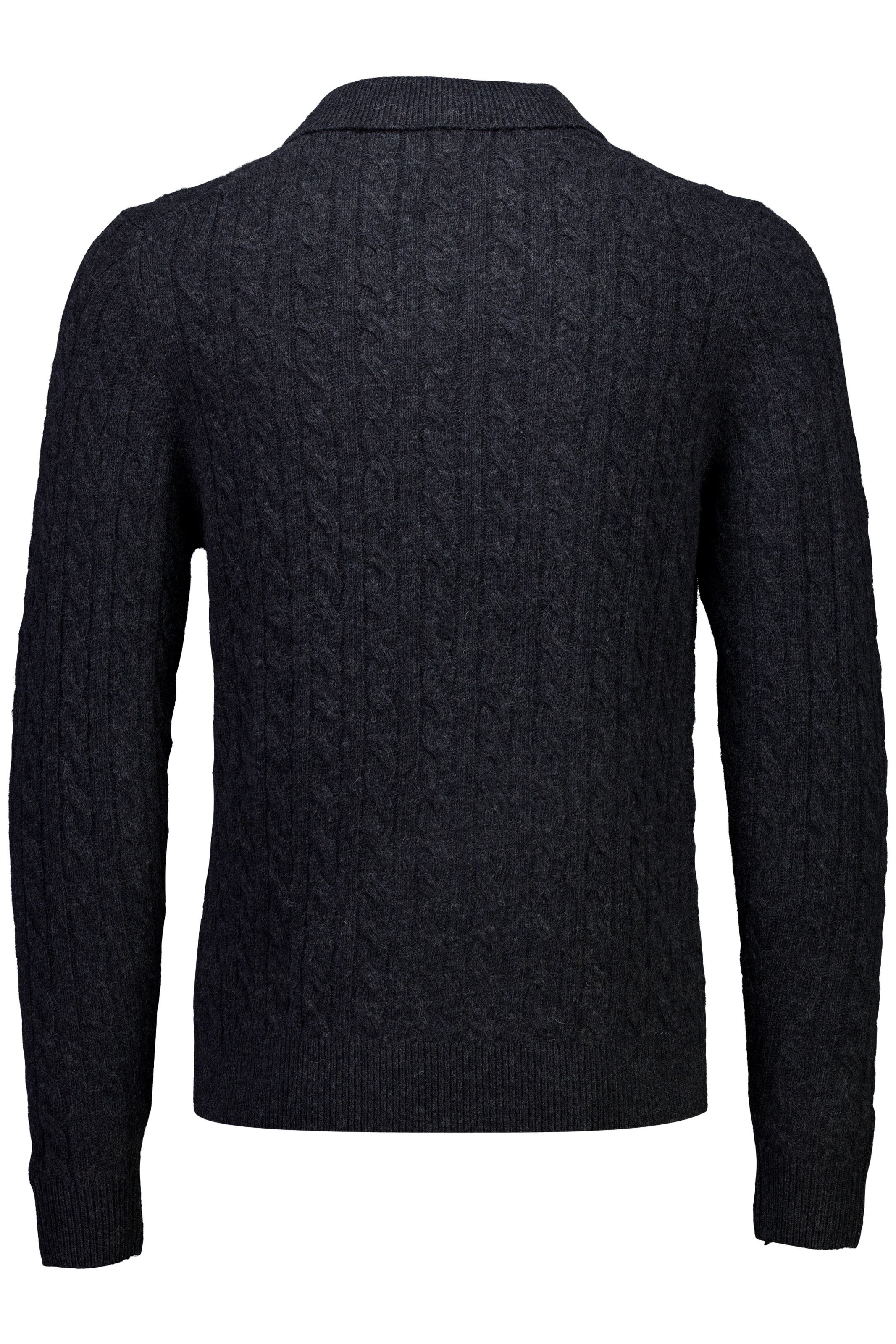 LINDBERGH Strickpullover mit Zopfmuster, Polo-Kragen und Wolle