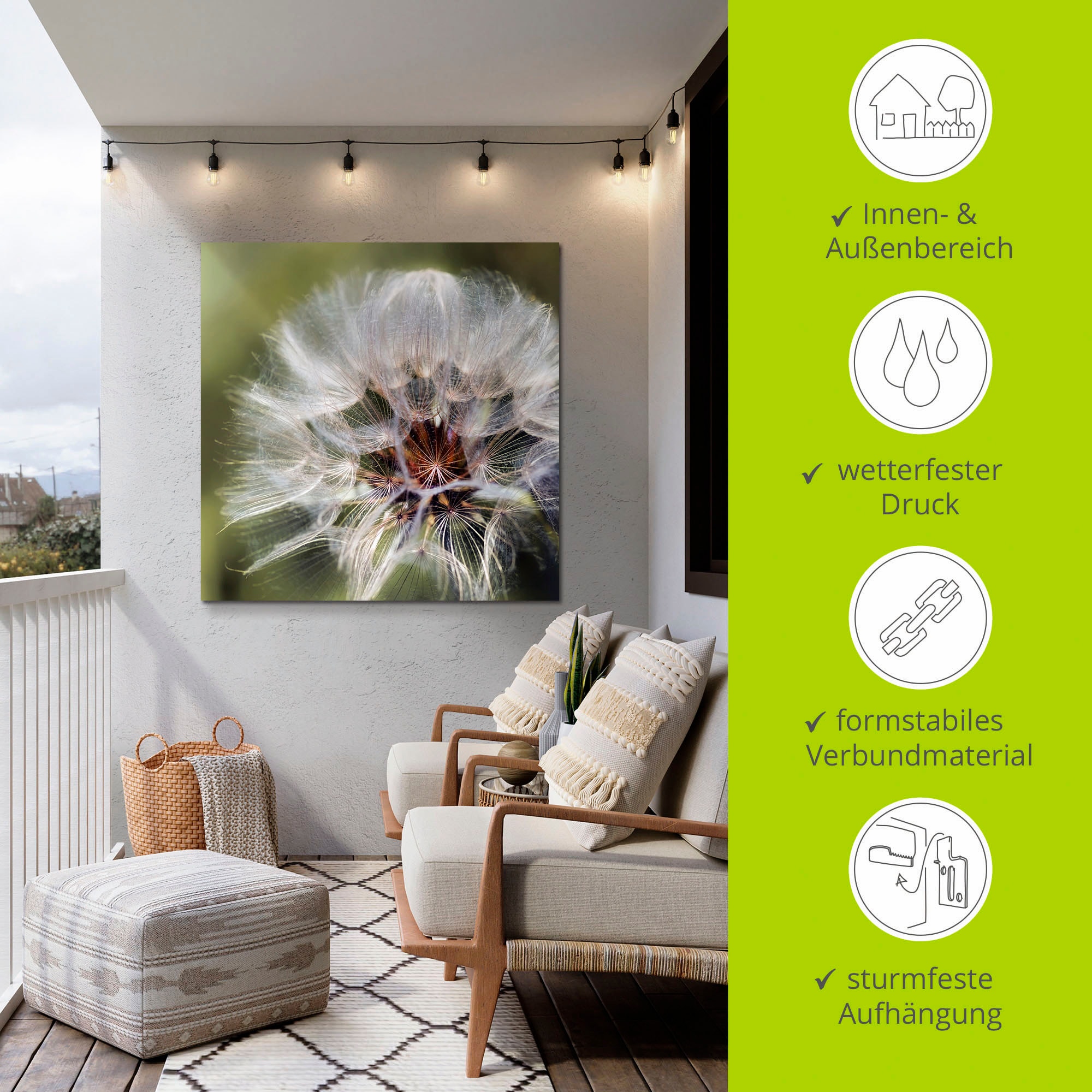 Artland Wandbild »Pusteblume II«, Blumen, (1 St.), als Alubild, Outdoorbild, Poster in verschied. Größen