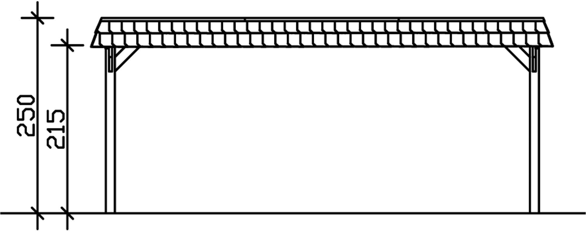 Skanholz Doppelcarport »Spreewald« Massivholz 530 cm Grün mit EPDM-Dach, rote Blende
