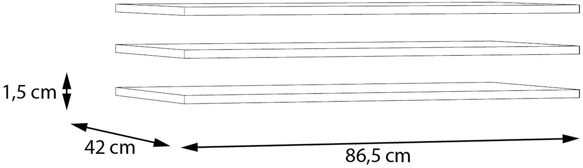 FORTE Einlegeboden Set, 3-er Set, 3 Stk. tlg. Einlegeboden 3er Set, optional bestellbar, Textilstruktur