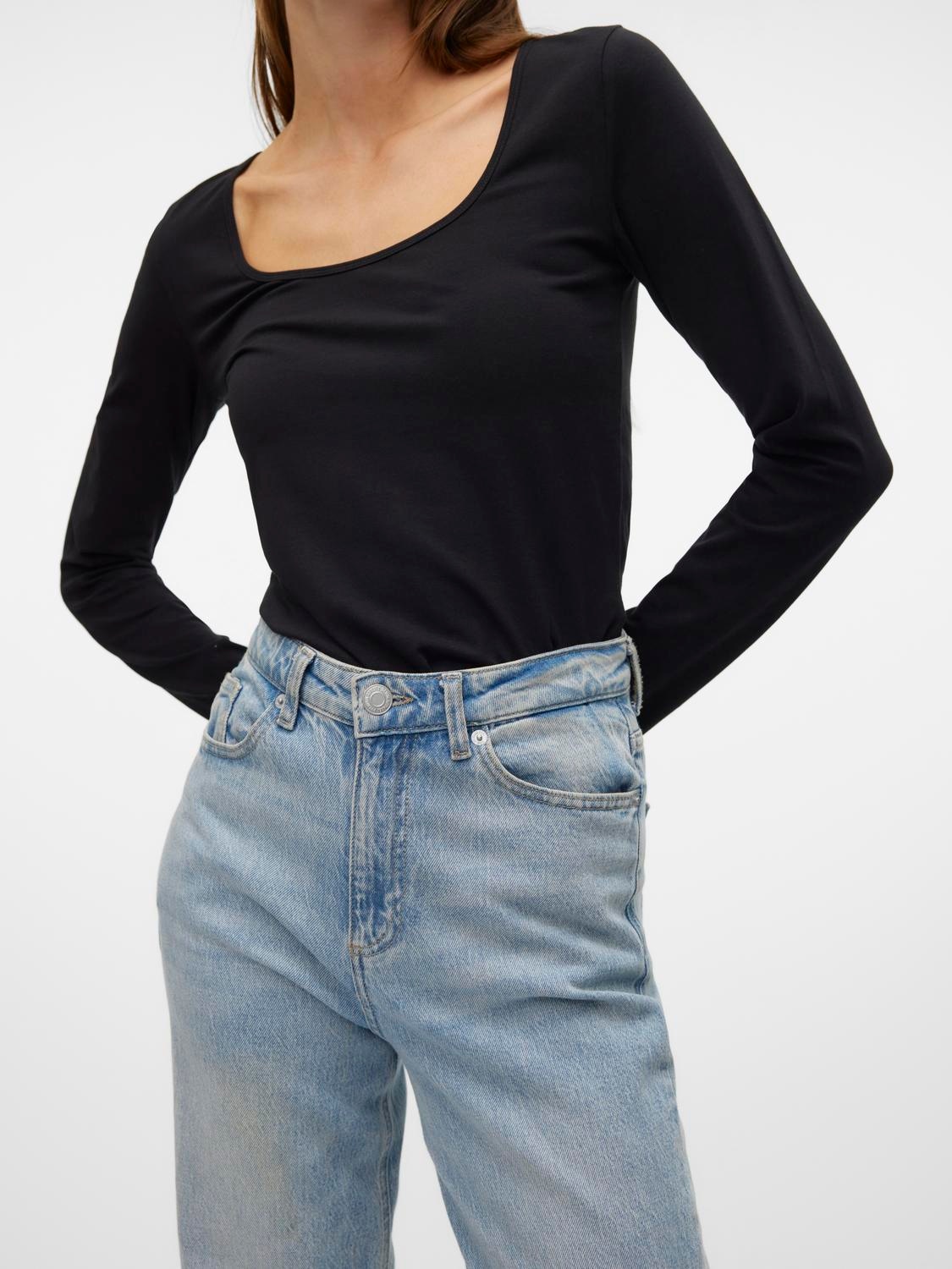 Vero Moda Langarmshirt »VMLULU LS U-NECK TOP JRS GA NOOS«