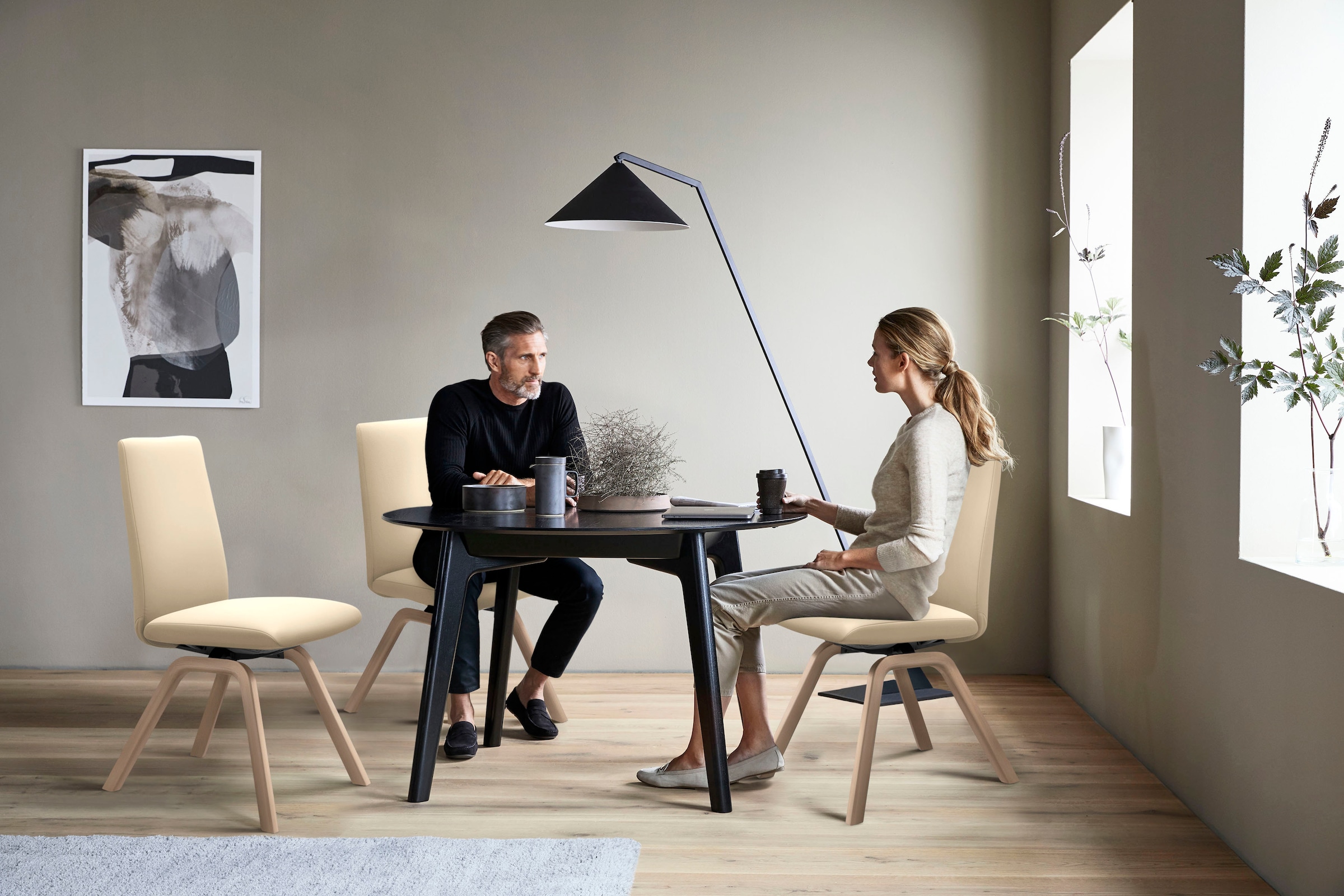 Stressless® Polsterstuhl »Laurel«, Leder PALOMA, Low Back, Größe L, mit schräggestellten Beinen in Eiche gekalkt