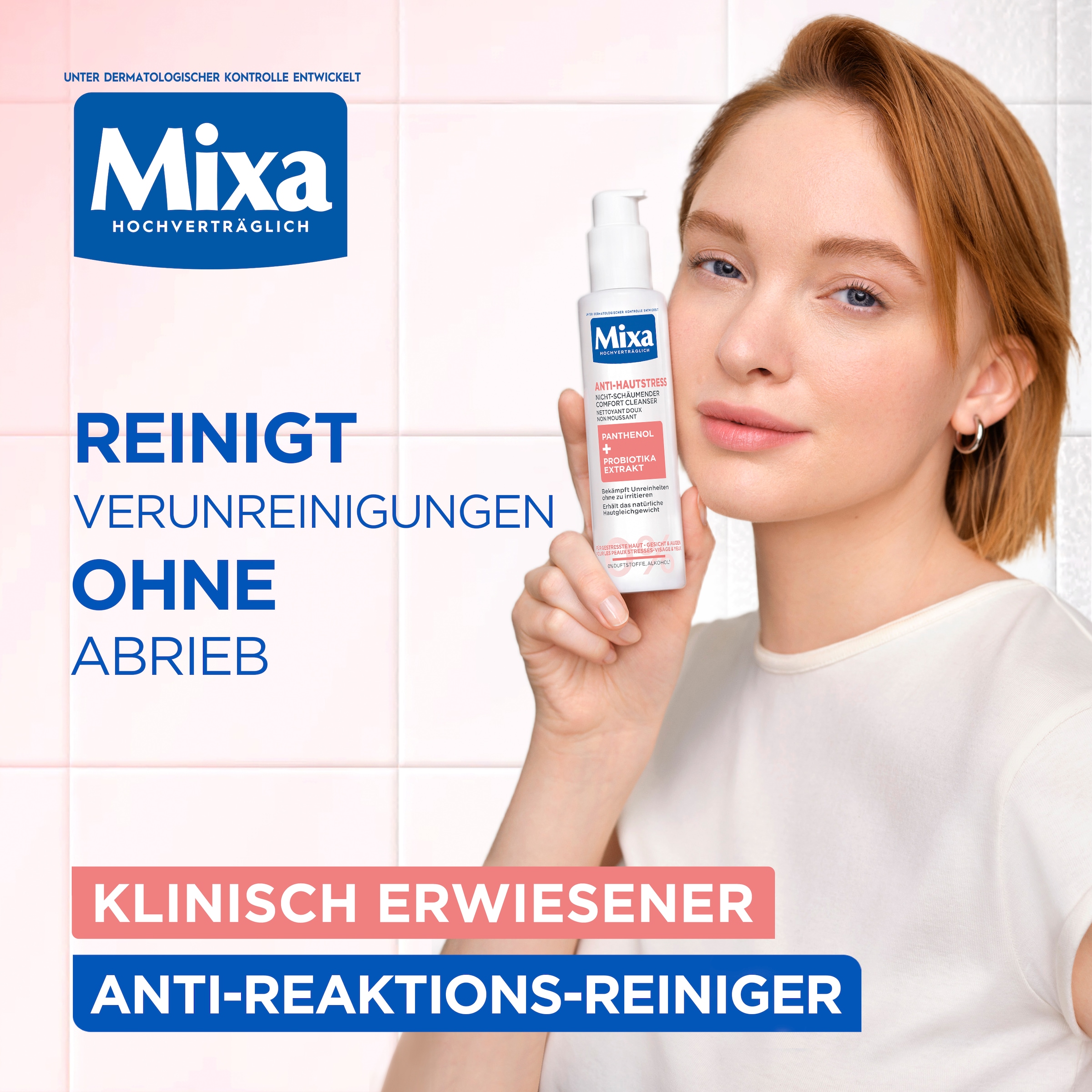 Mixa Gesichtsreinigungsgel »MIXA ANTI-HAUTSTRESS CLEANSER« bekämpft Unreinheiten ohne zu irritieren