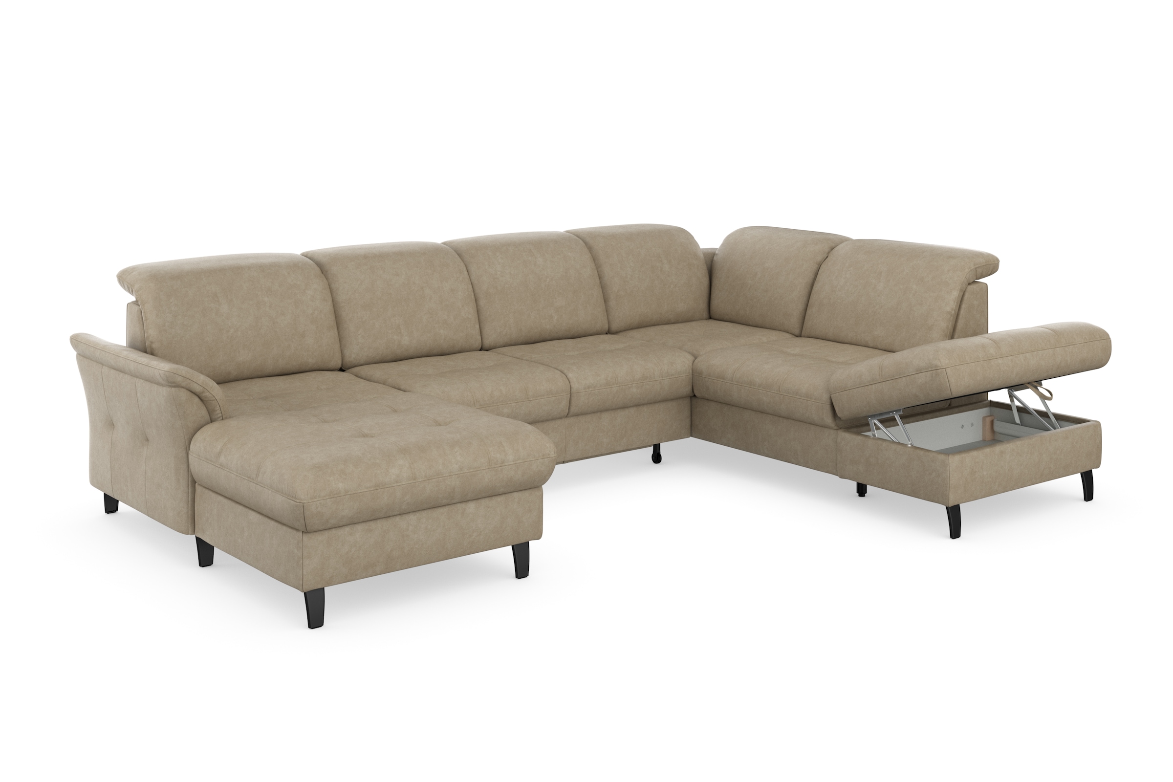 sit&more Wohnlandschaft »Maggiore U-Form«, wahlweise mit Kopfteilverstellung, Bettfunktion und Stauraum