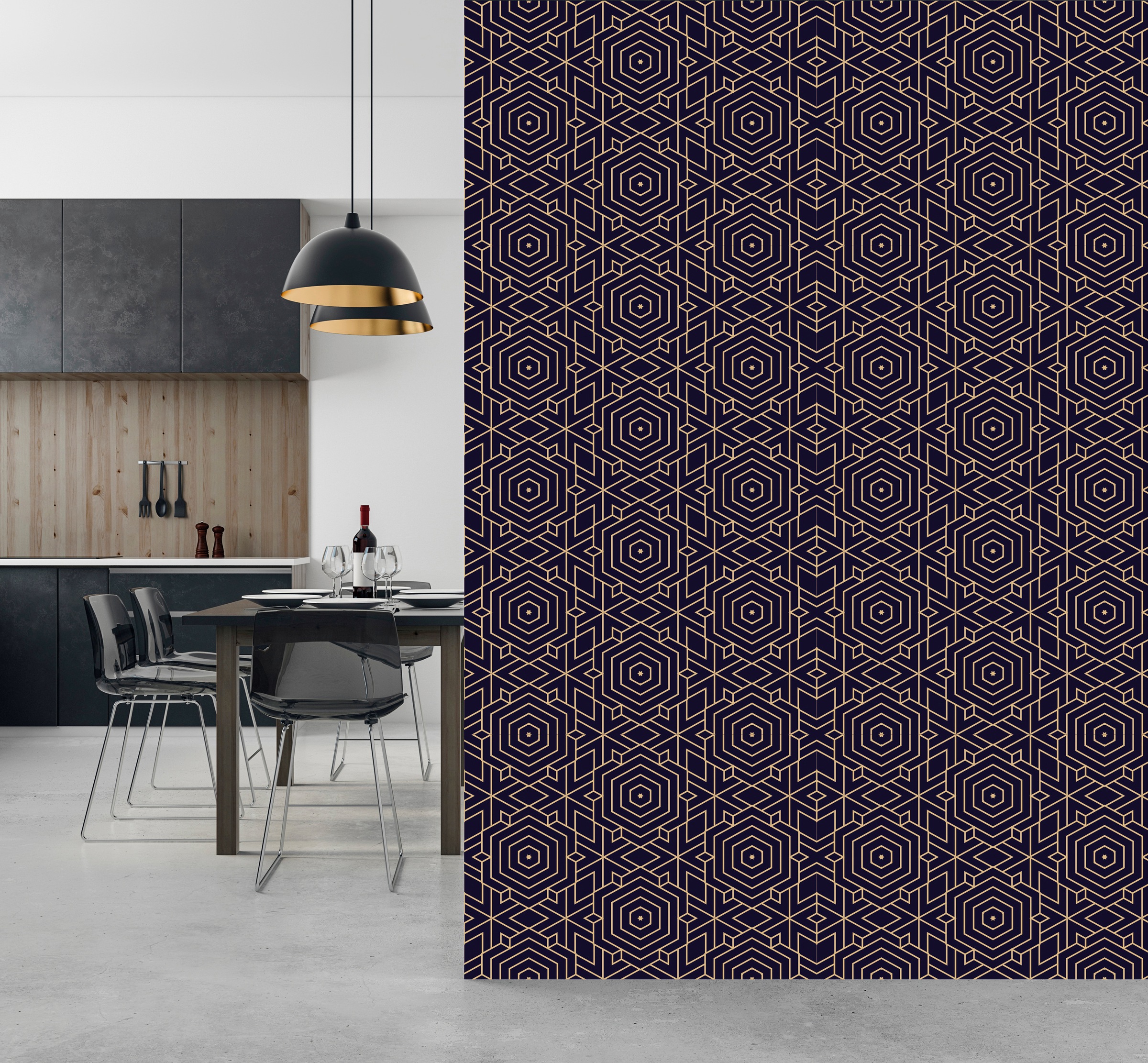 queence Vinyltapete »Celina«, bedruckt-Barock-Antikoptik-Kunst, 90x250cm, selbstklebend, kinderleichte Anbringung, Sticker