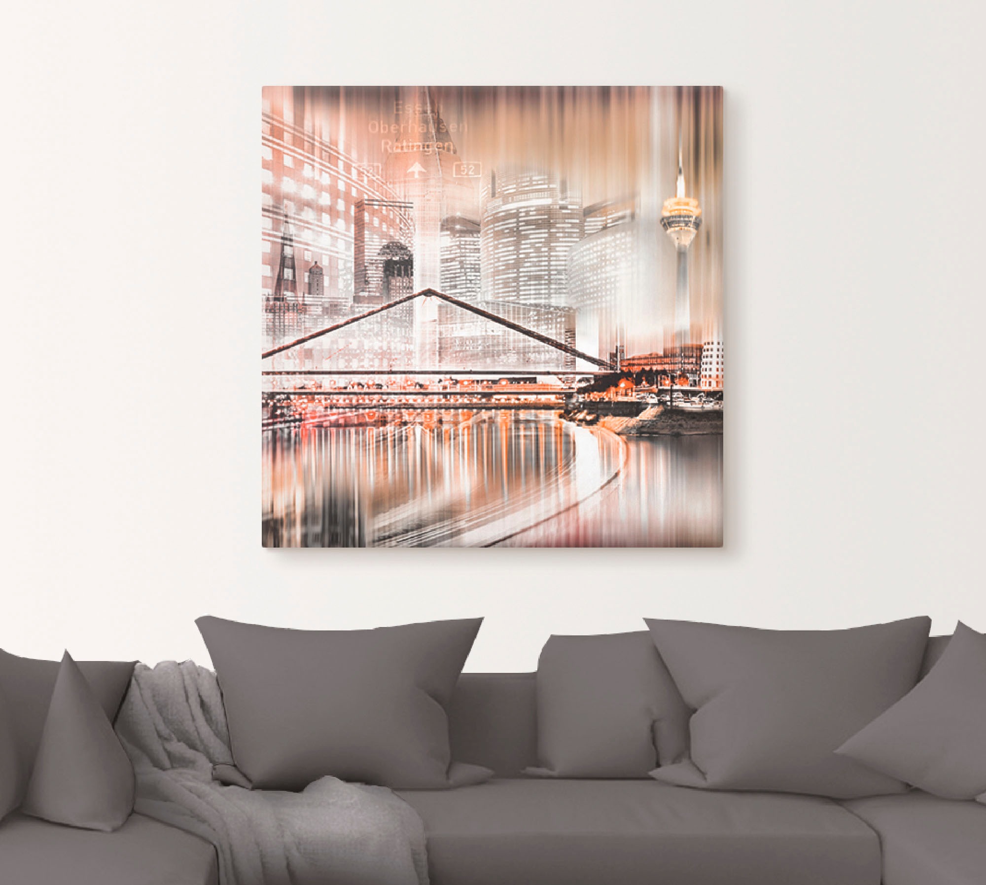 Artland Wandbild »Düsseldorf Collage Skyline 14«, Deutschland, (1 St.), als Leinwandbild, Wandaufkleber oder Poster in versch. Größen