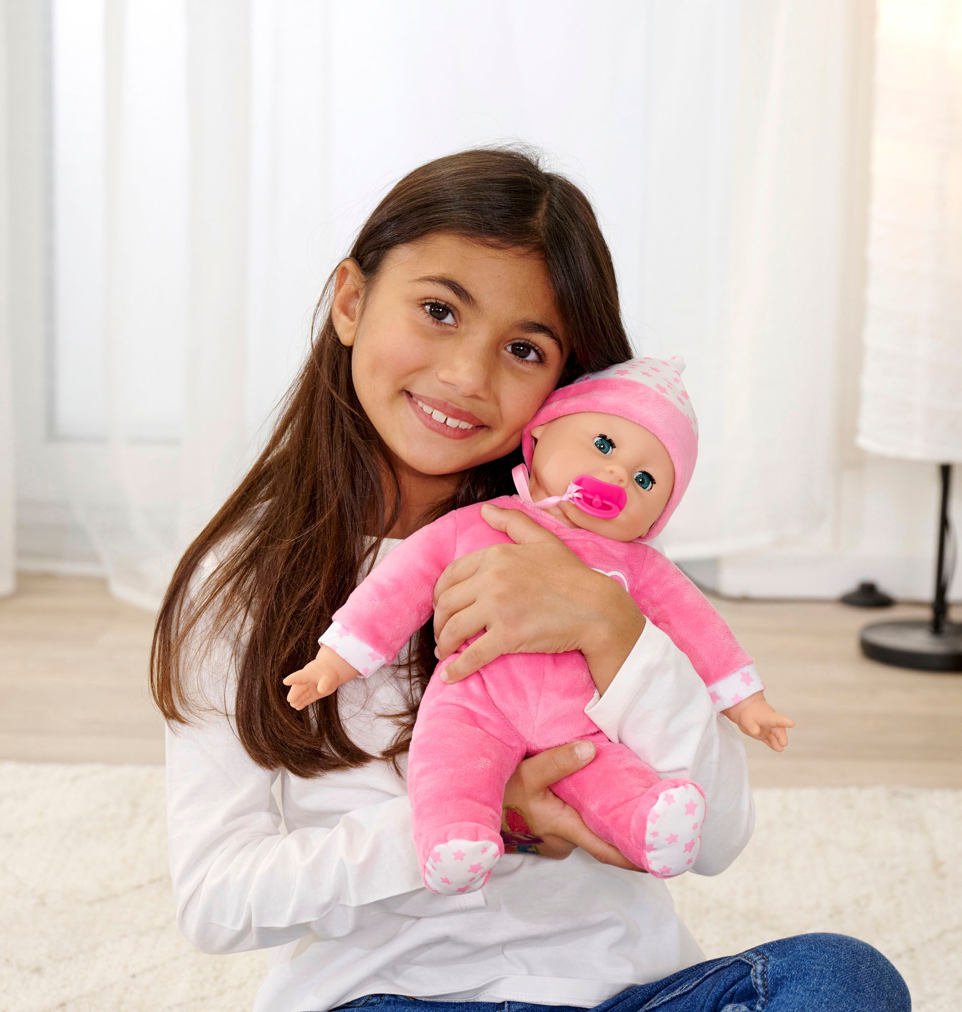 SIMBA Babypuppe »Laura Schlummerzeit«, mit Soundeffekt und realistische Atembewegungen