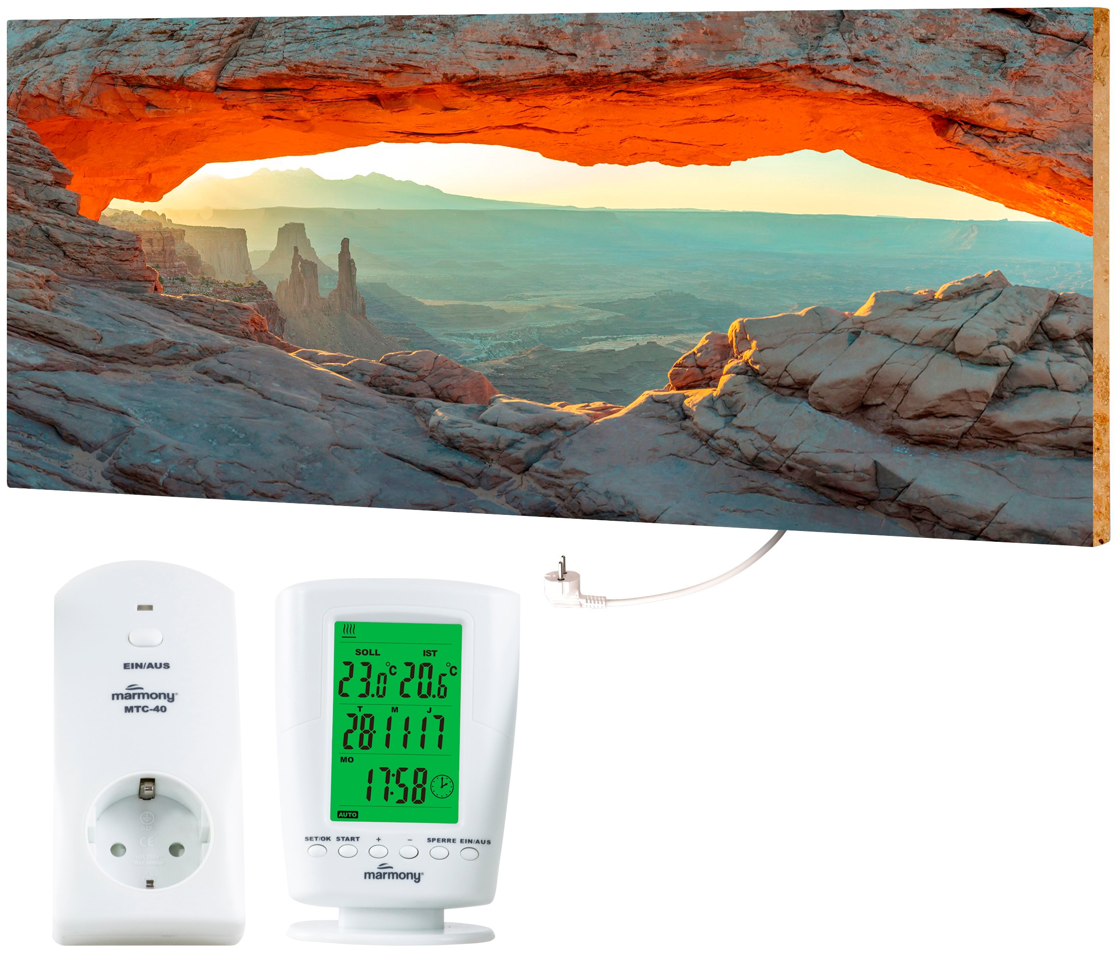 Marmony Infrarotheizung »MOTIV-Heizkörper "Mountain Views", 800 Watt«, aus deutschem Jura-Naturstein
