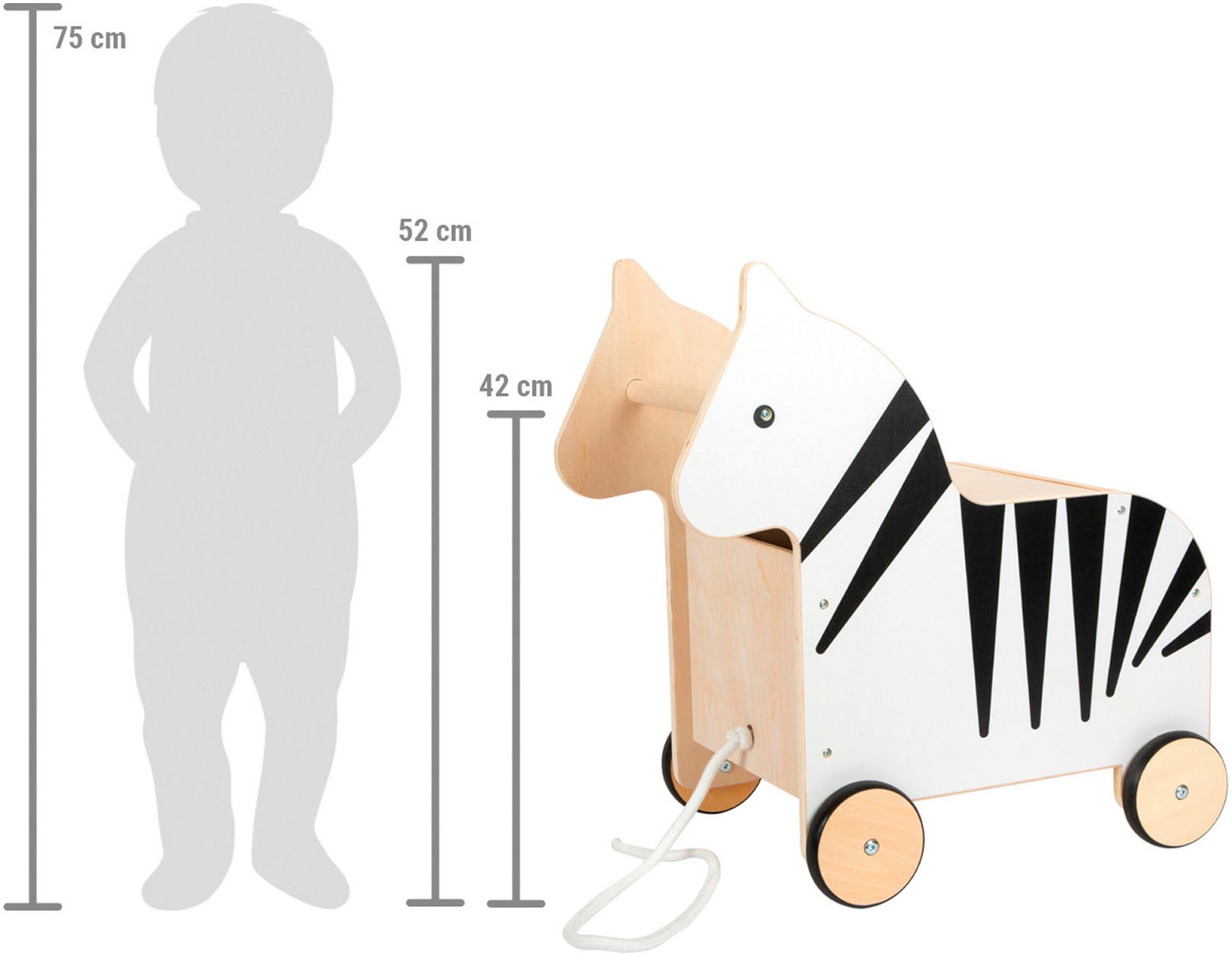 Small Foot Spielzeugtruhe »Wildlife Zebra«, mit Rollen