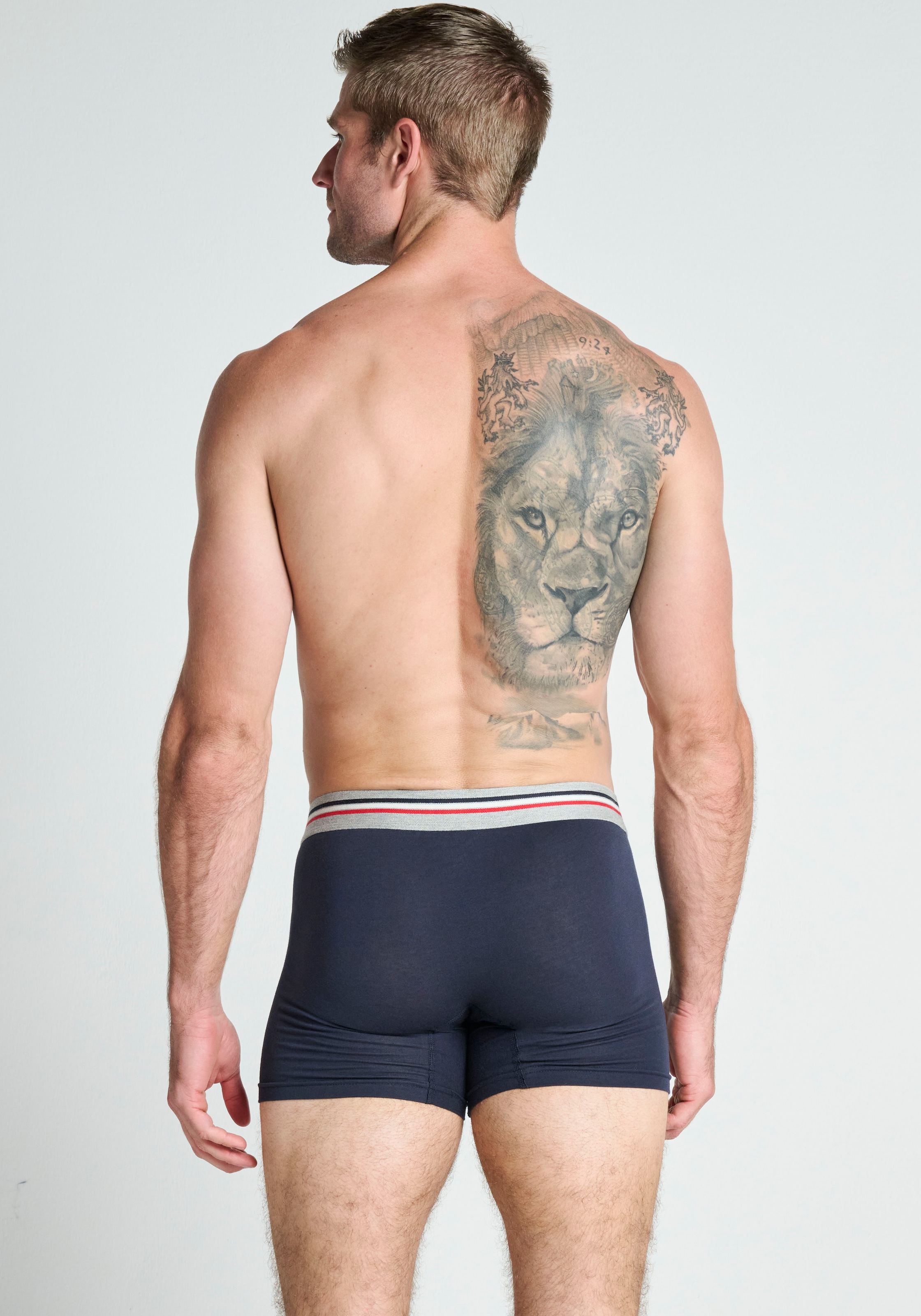 Jockey Trunk »Cotton Stretch Boxer Trunk«, (3er Pack), Mittlere Bundhöhe, längeres Bein, Logobund