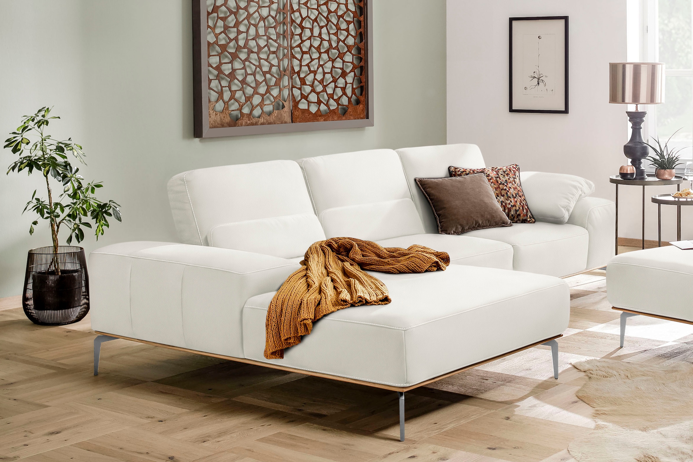 W.SCHILLIG Ecksofa "run, Designsofa, bequem, L-Form", mit elegantem Holzsoc günstig online kaufen