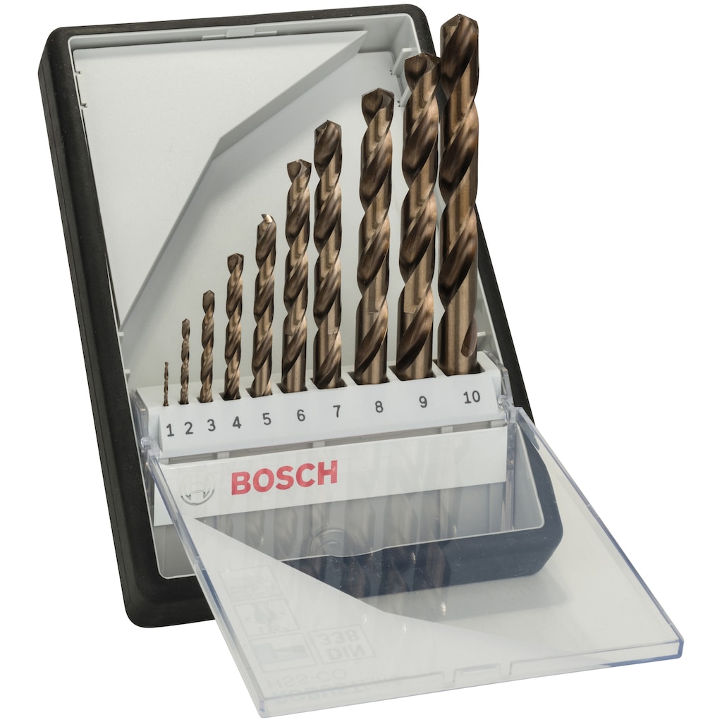 Bosch Professional Bohrersatz »Robust Line«, (10 tlg.), Metallbohrer-Set HSS-Co