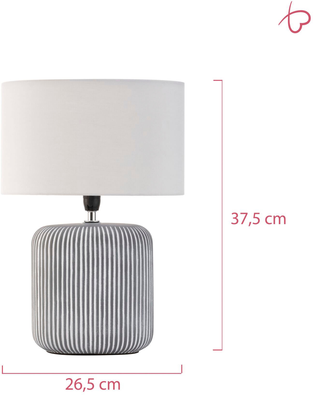 Pauleen Tischleuchte »Pure Shine max20W Grau/Weiß 230V Stoff/Keramik«, 1 flammig, Leuchtmittel E14 | ohne Leuchtmittel, E14