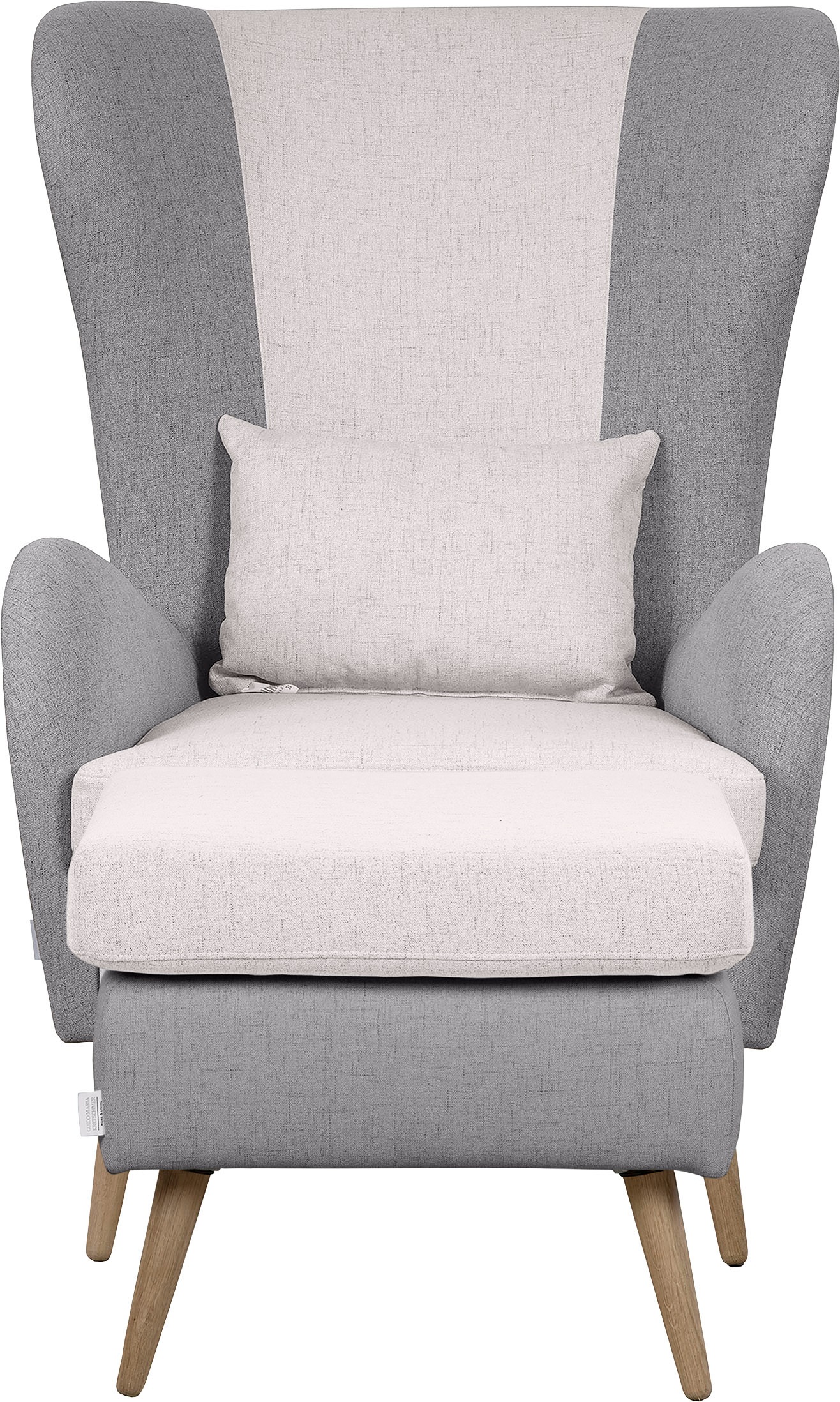Guido Maria Kretschmer Home&Living Sessel »Salla Bezug Bouclé oder Struktur fein, Ohrensessel«, wahlweise mit oder ohne Hocker; großer Sessel: Maße B/T/H: 78/94/118cm