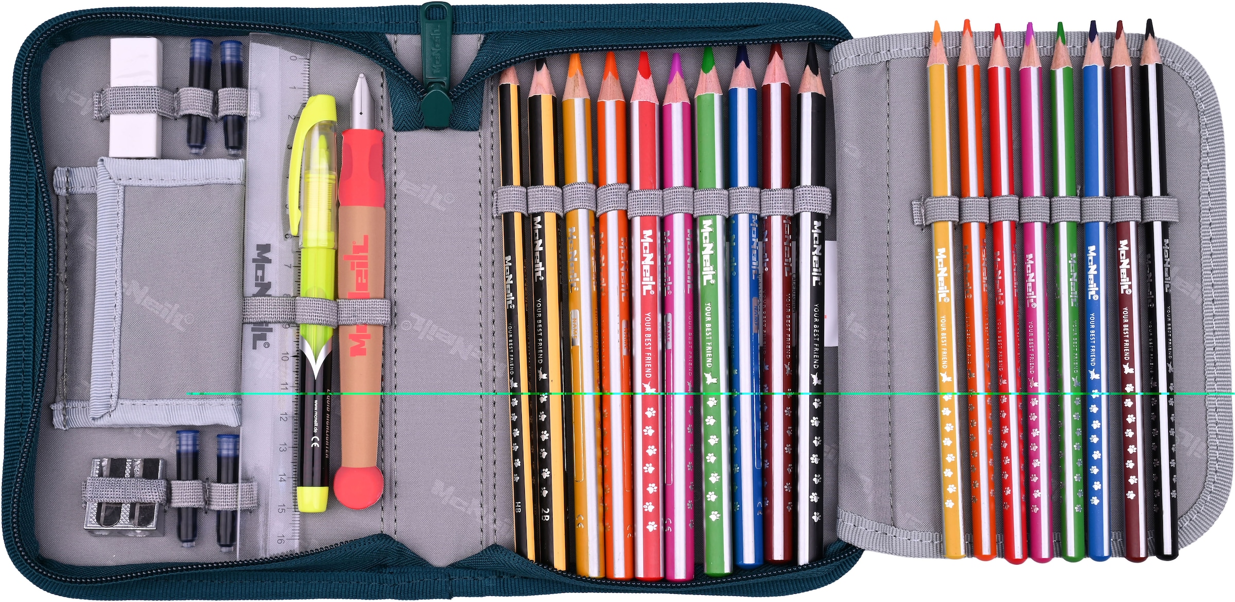 McNeill Schulranzen »Primo, inkl. Etui, Turnbeutel,« Reflektierende Streifen auf den Schultergurten;Retroreflektierende Flächen