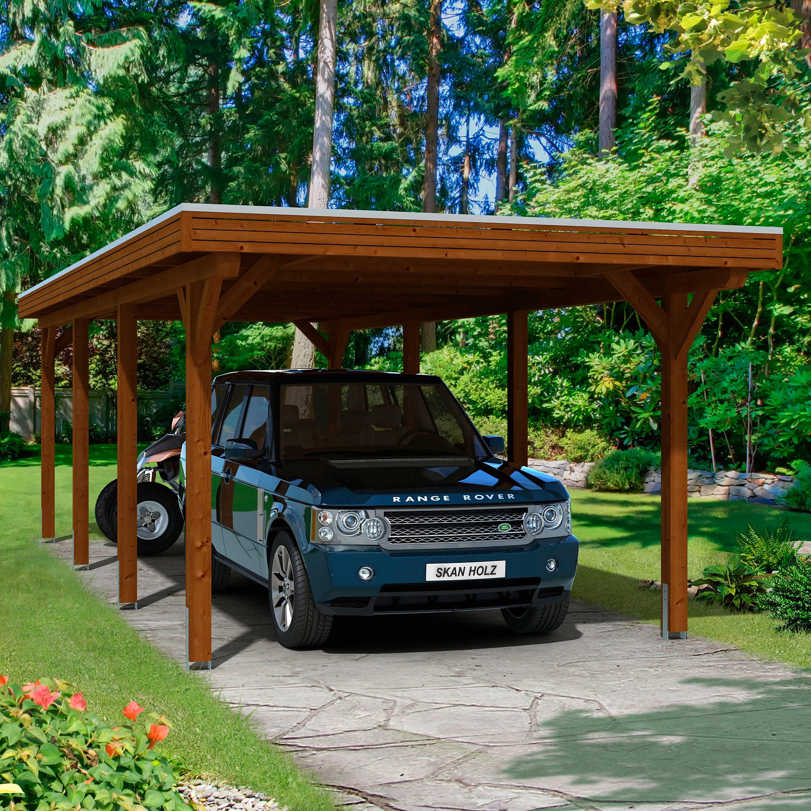 SKANHOLZ Einzelcarport »Spessart« 291 cm braun braun