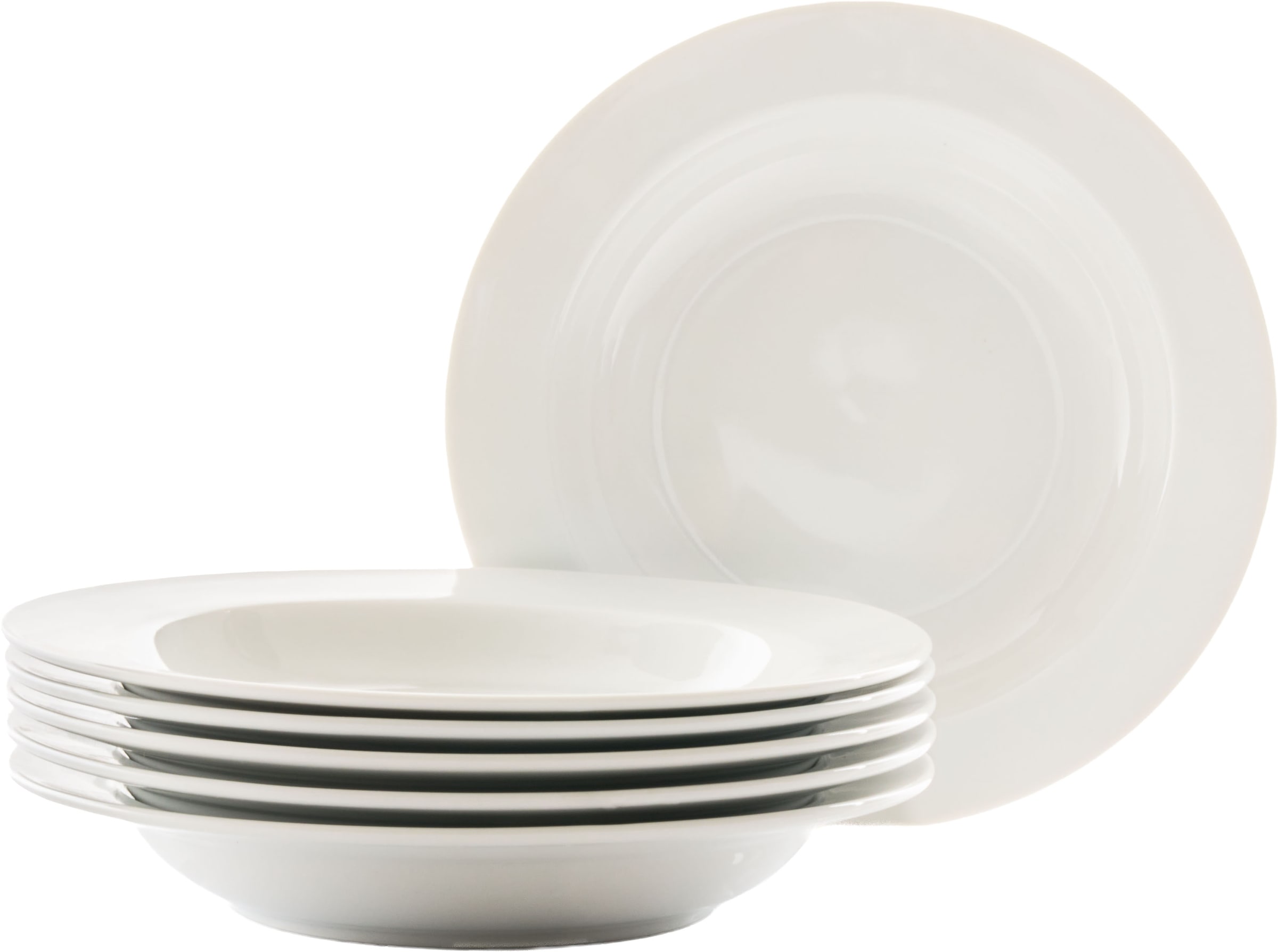 Retsch Arzberg Suppenteller »HEIKE WEISS 21 cm, Set 6-tlg. für 6 Personen, rund Porzellan«, (Set, 6 St.), Allrounder für jeden Tag - langlebig und universell einsetzbar