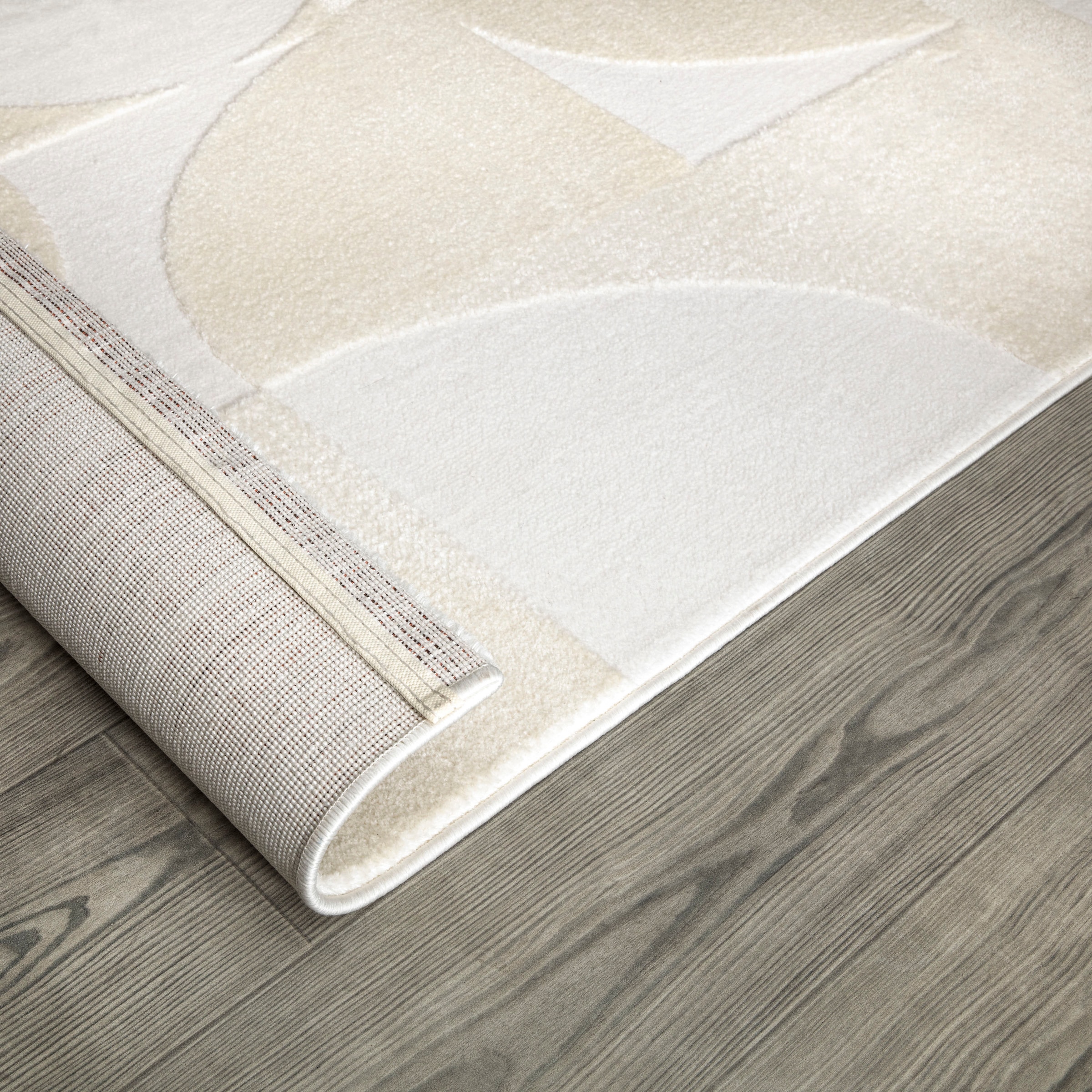 Paco Home Teppich »Luzern 656«, rechteckig, 13 mm Höhe, Kurzflor, Uni Farben, Hoch-Tief-Struktur, Scandi Design