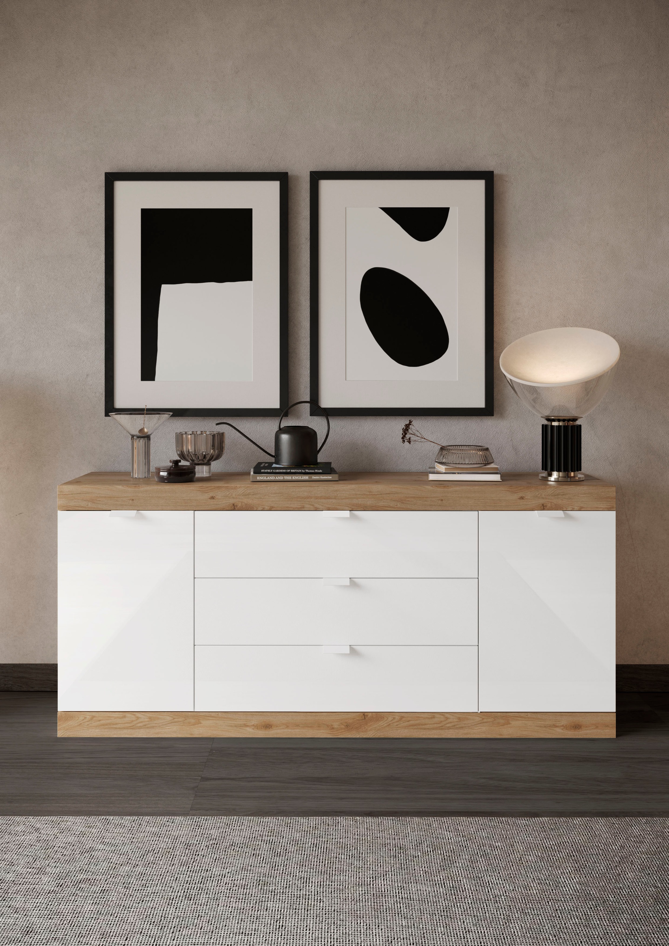 INOSIGN Sideboard »Slim«, Breite 181 cm, weiß Hochglanz Lack