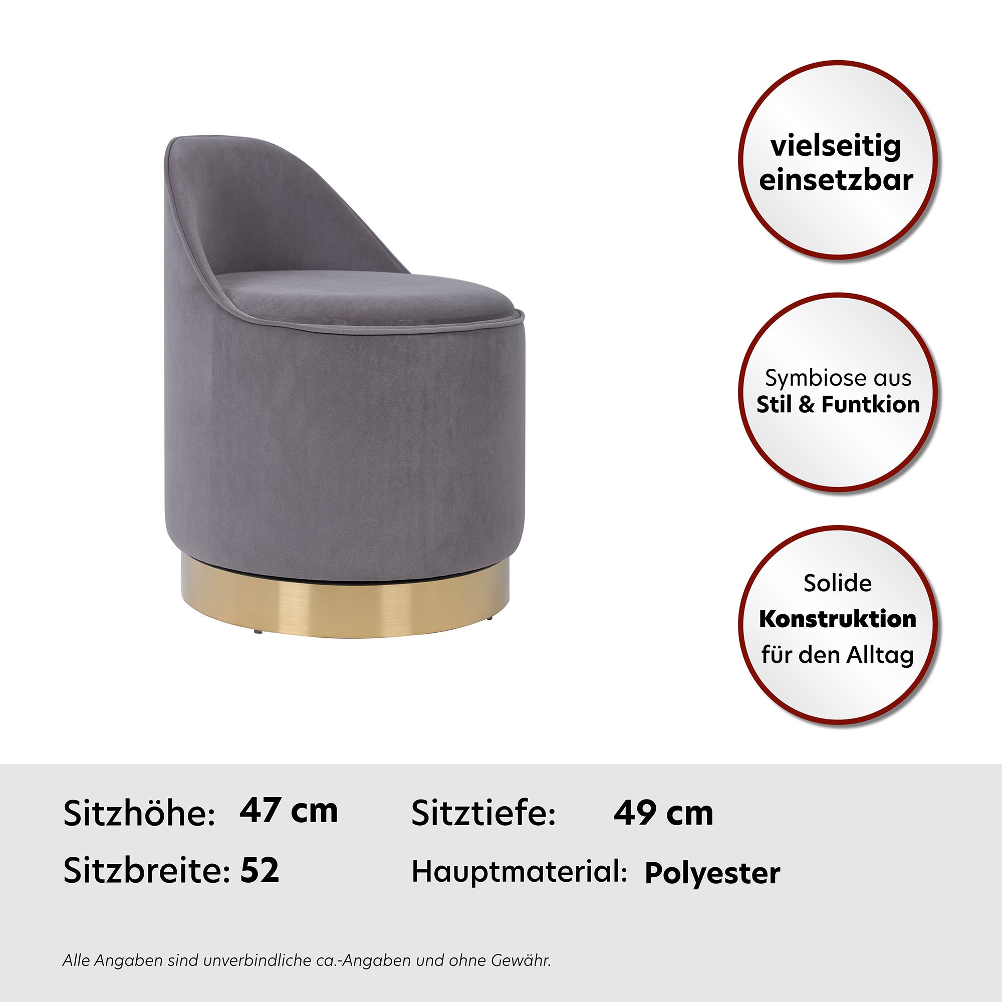 Kayoom Sessel »Drehhocker Viktor 125,Drehhocker in modernem Design,Stauraum im Innere«, (1 St.), drehbarer Sockel, mit Stauraum, komfortable Rückenstütze