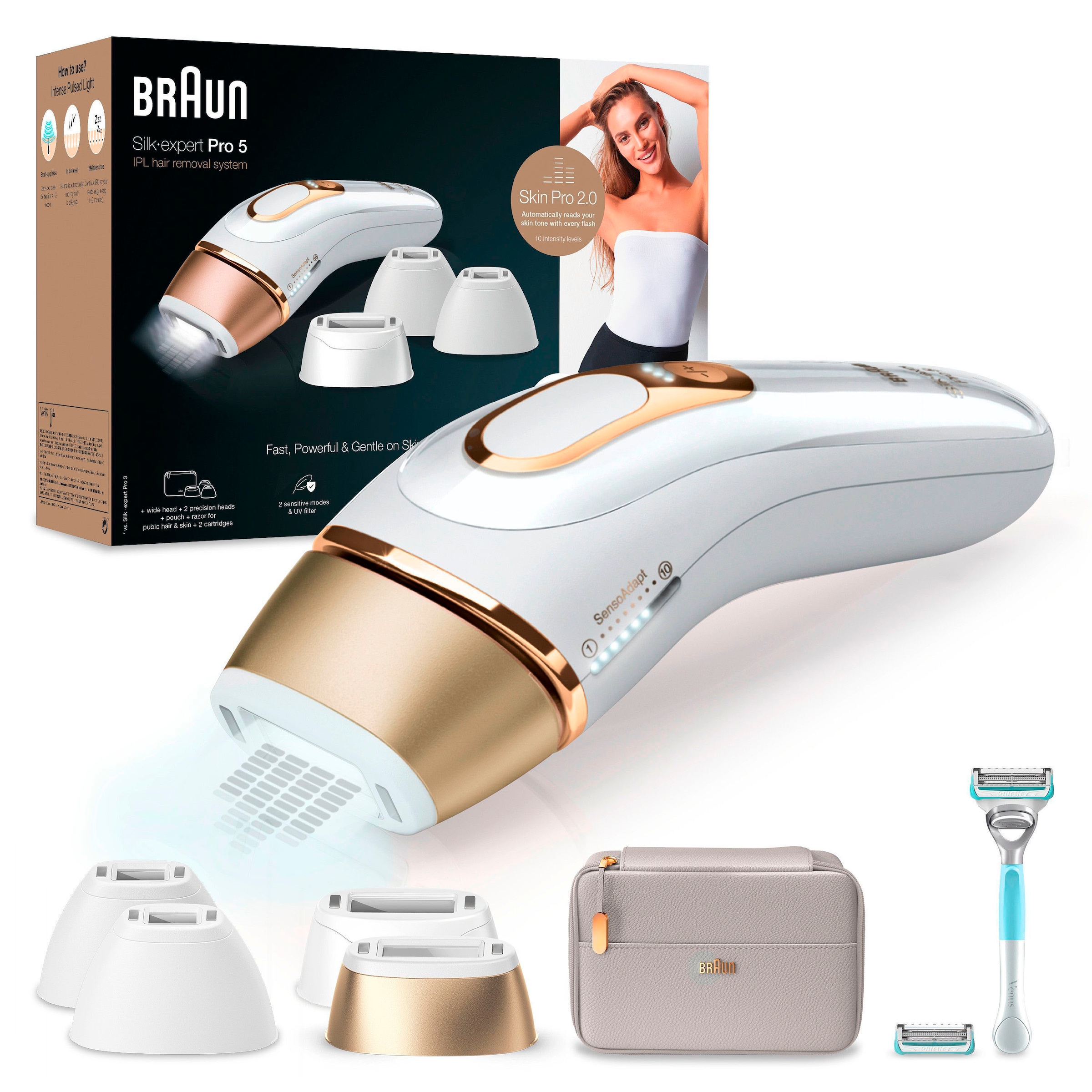 Braun IPL-Haarentferner »Silk-expert Pro 5 PL5356«, 400.000 Lichtimpulse, Skin Pro 2.0 Sensor