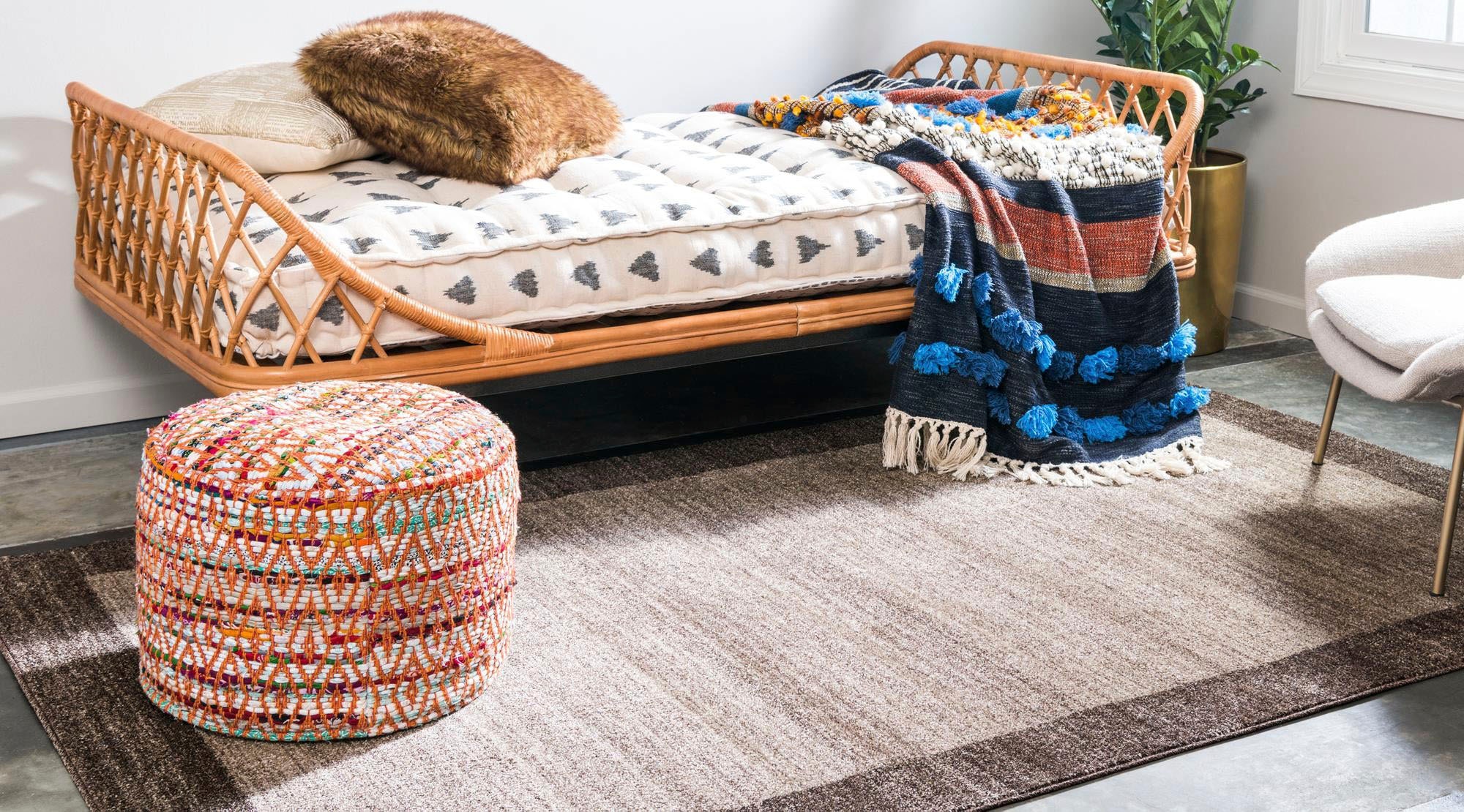 Myflair Möbel & Accessoires Teppich »Good Times Lagerräumung«, rechteckig, 13 mm Höhe, Kurzflor, gewebt, melierte Optik, mit Bordüre