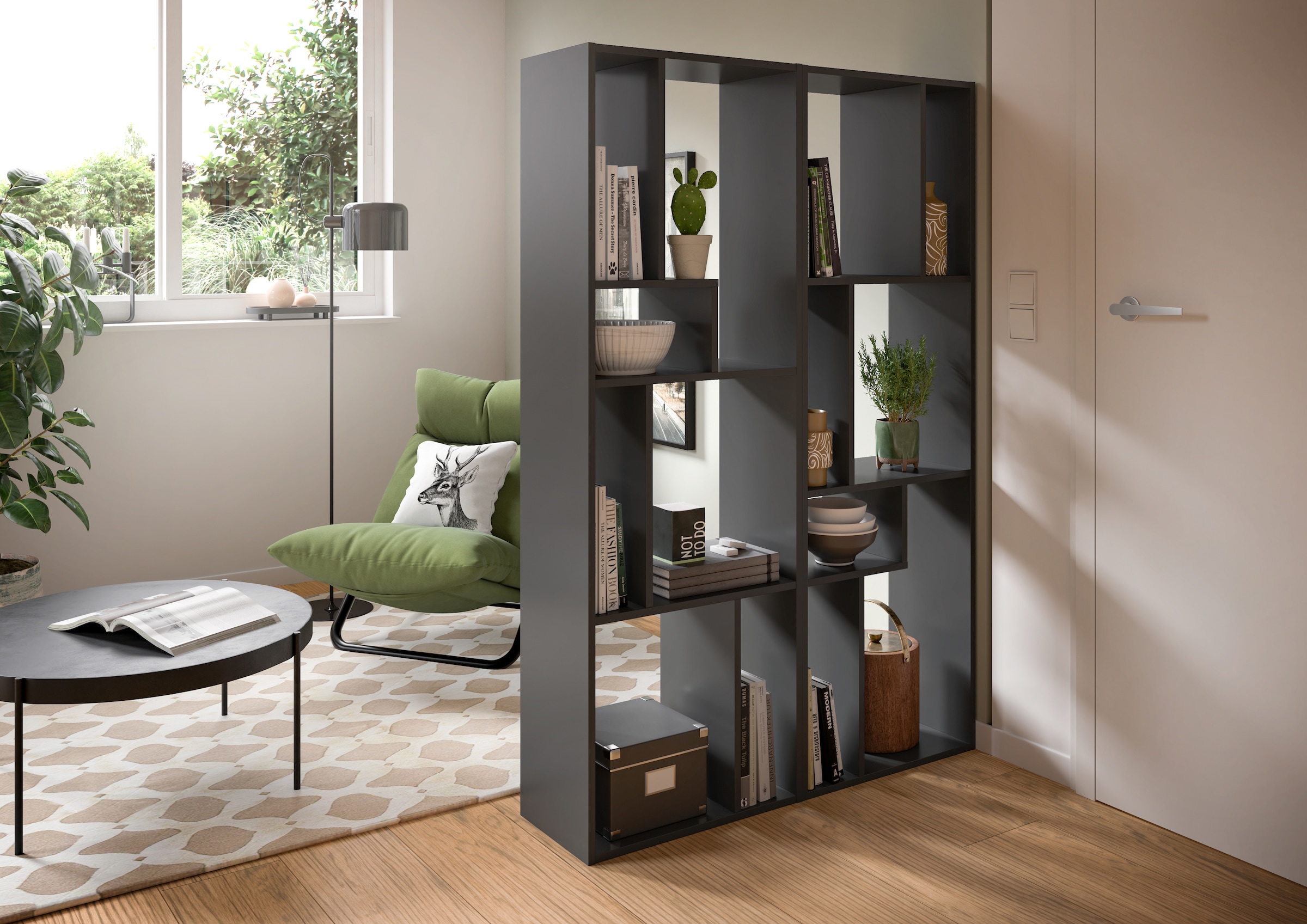 INOSIGN Standregal »Korak, Breite 159 cm, vertikal oder horizontal montierbar«, universal einsetzbar, Regal, Lowboard, Raumteiler, TV-Möbel, Wandregal