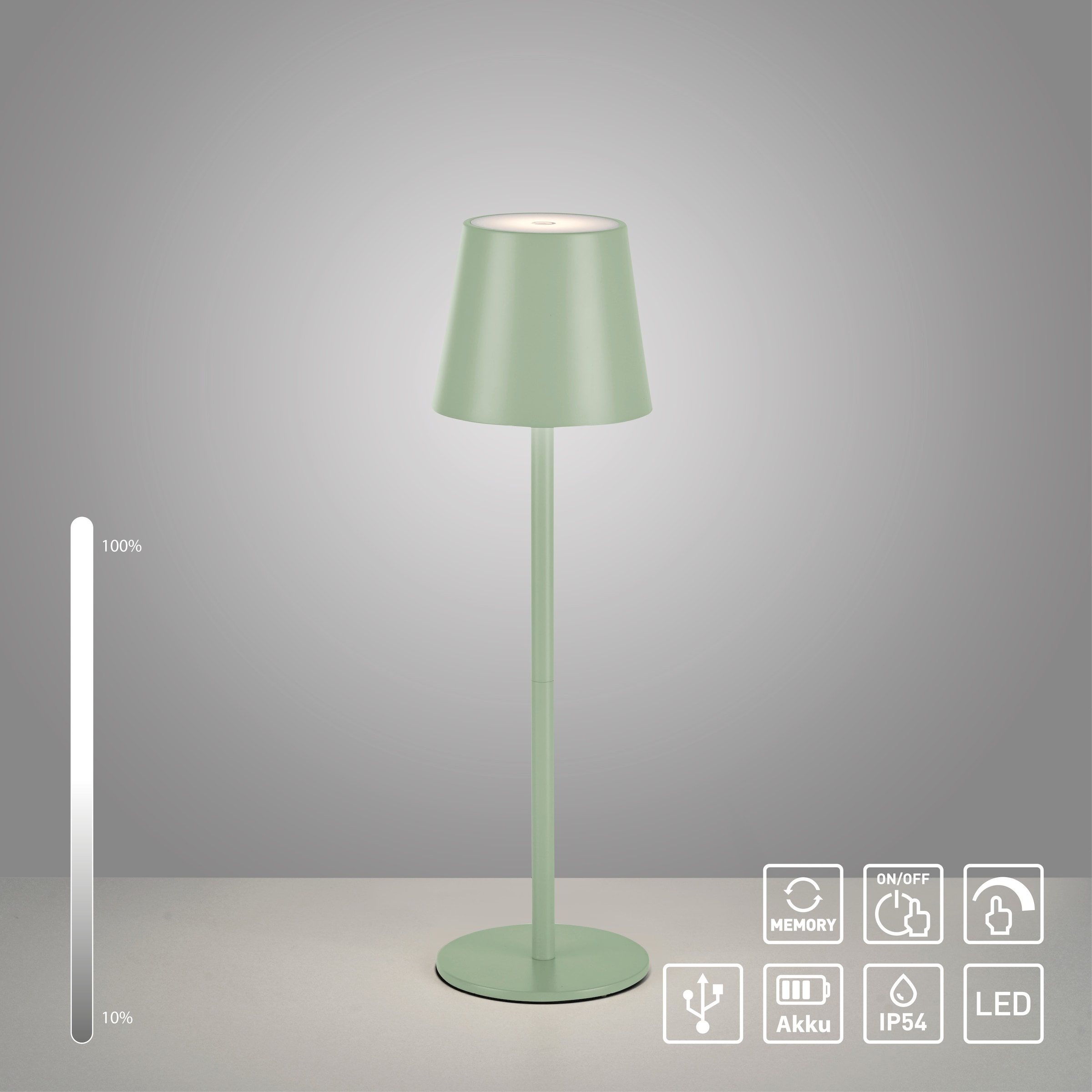 JUST LIGHT LED Tischleuchte »EURIA, 2er Set«, 1 flammig, Leuchtmittel LED-Board | LED fest integriert, LED Akku Tischlampe