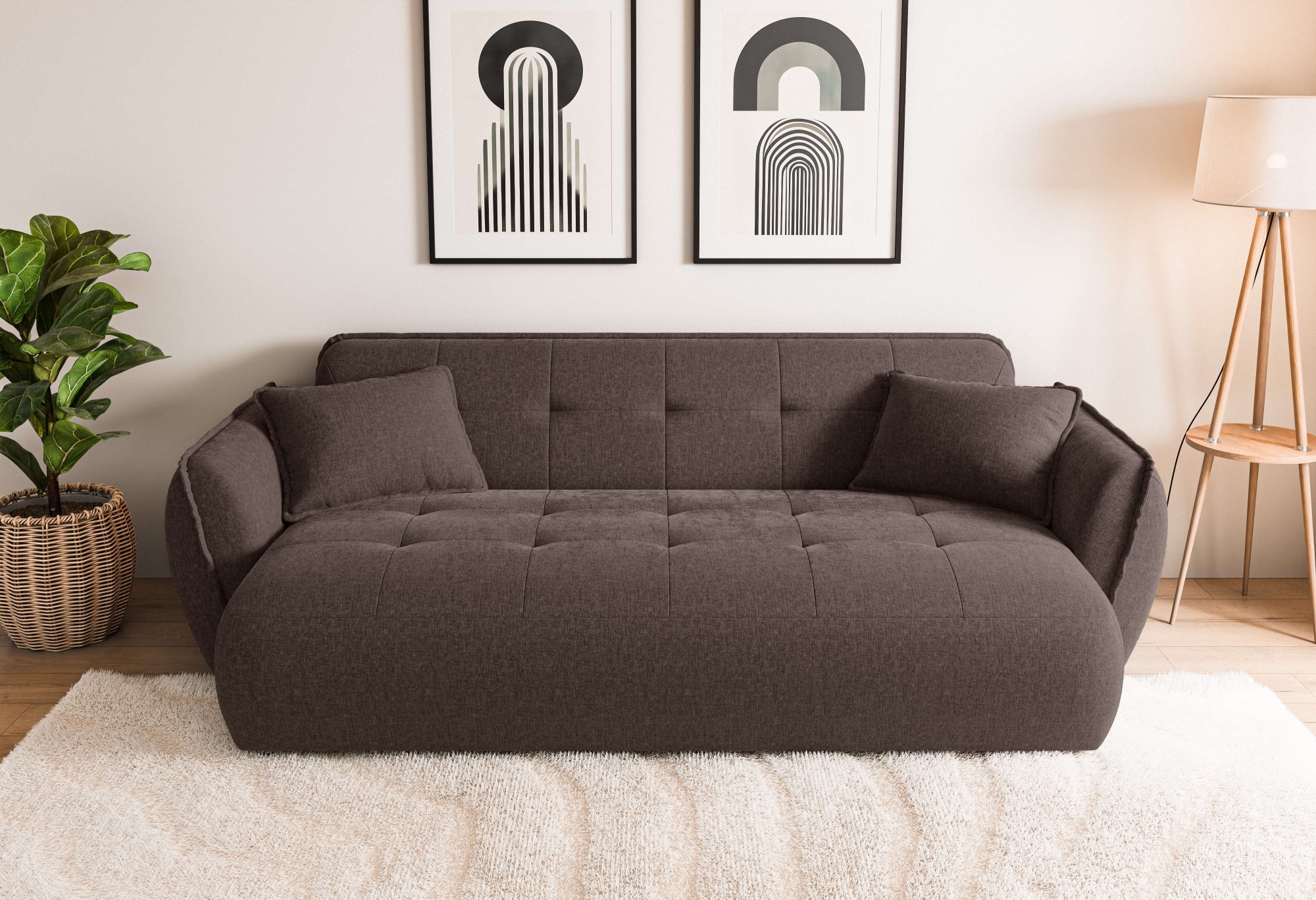 Home affaire Big-Sofa »MIRELDA Design-Sofa mit Steppungen, hoher Sitzkomfor günstig online kaufen