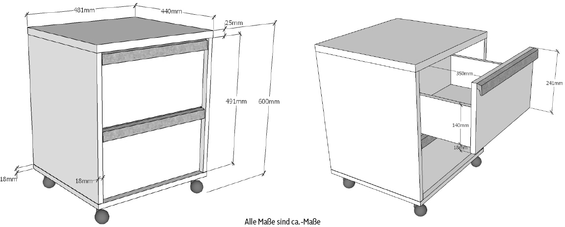 Vipack Rollcontainer »London«, mit Melamin-Oberfläche