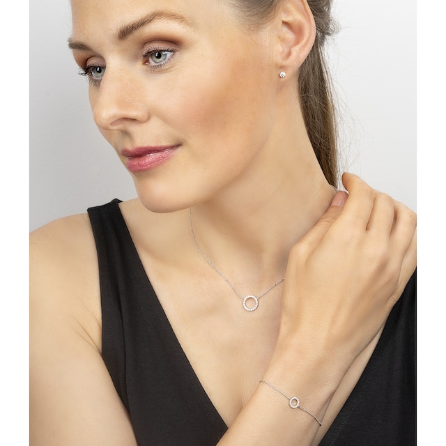ONE ELEMENT Goldkette »0.08 ct Diamant Brillant Halskette aus 585 Weißgold  45 cm Ø«, Damen Gold Schmuck online kaufen