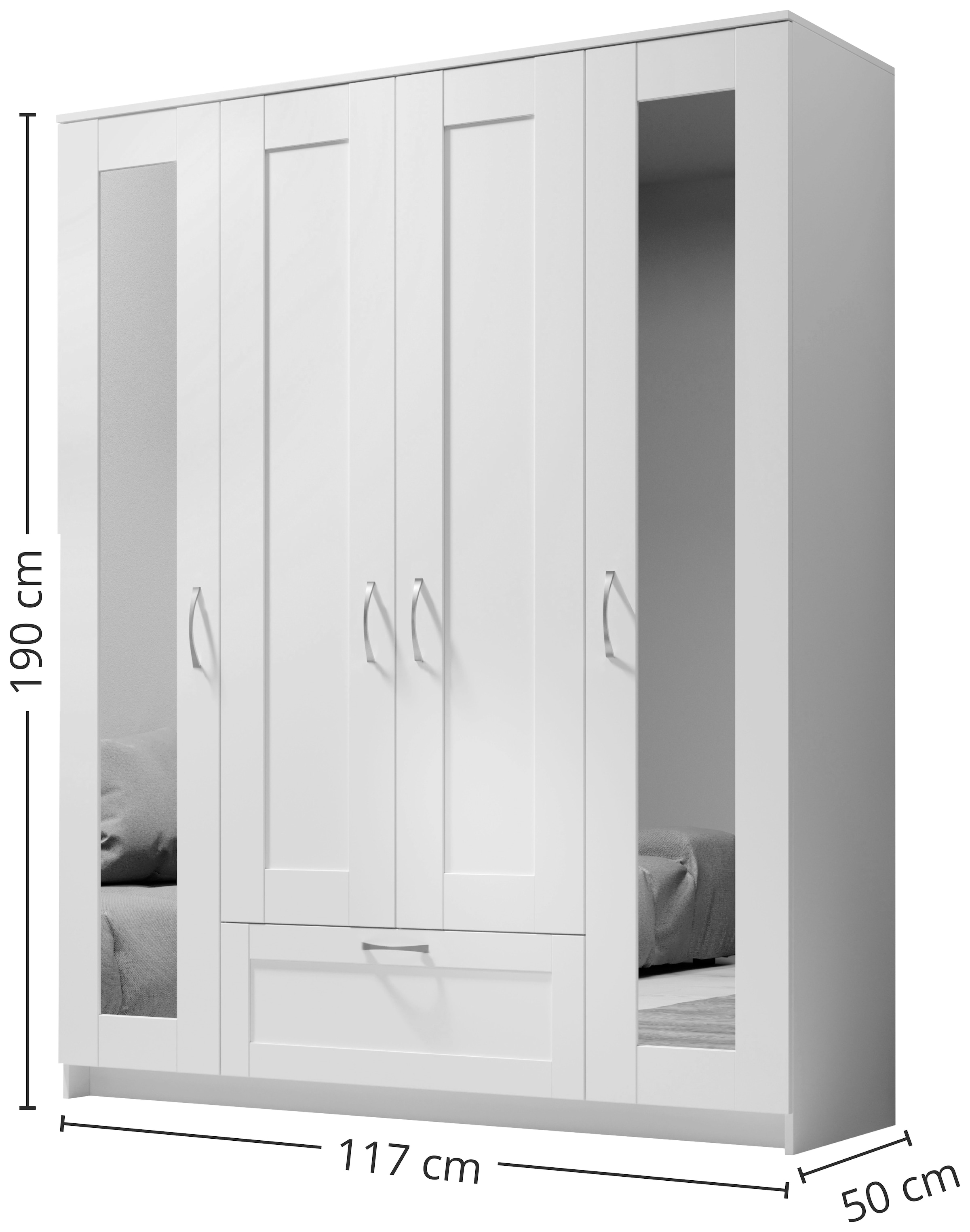 Schlafkontor Drehtürenschrank »Lepini, Kleiderschrank mit Spiegel und Schubkasten«, als 3- oder 4-türer erhältlich