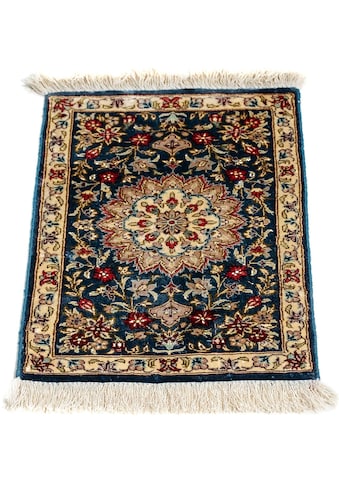 Seidenteppich »Seidenteppich - Ghom Seide - Premium - 44 x 27 cm - dunkelblau«,...