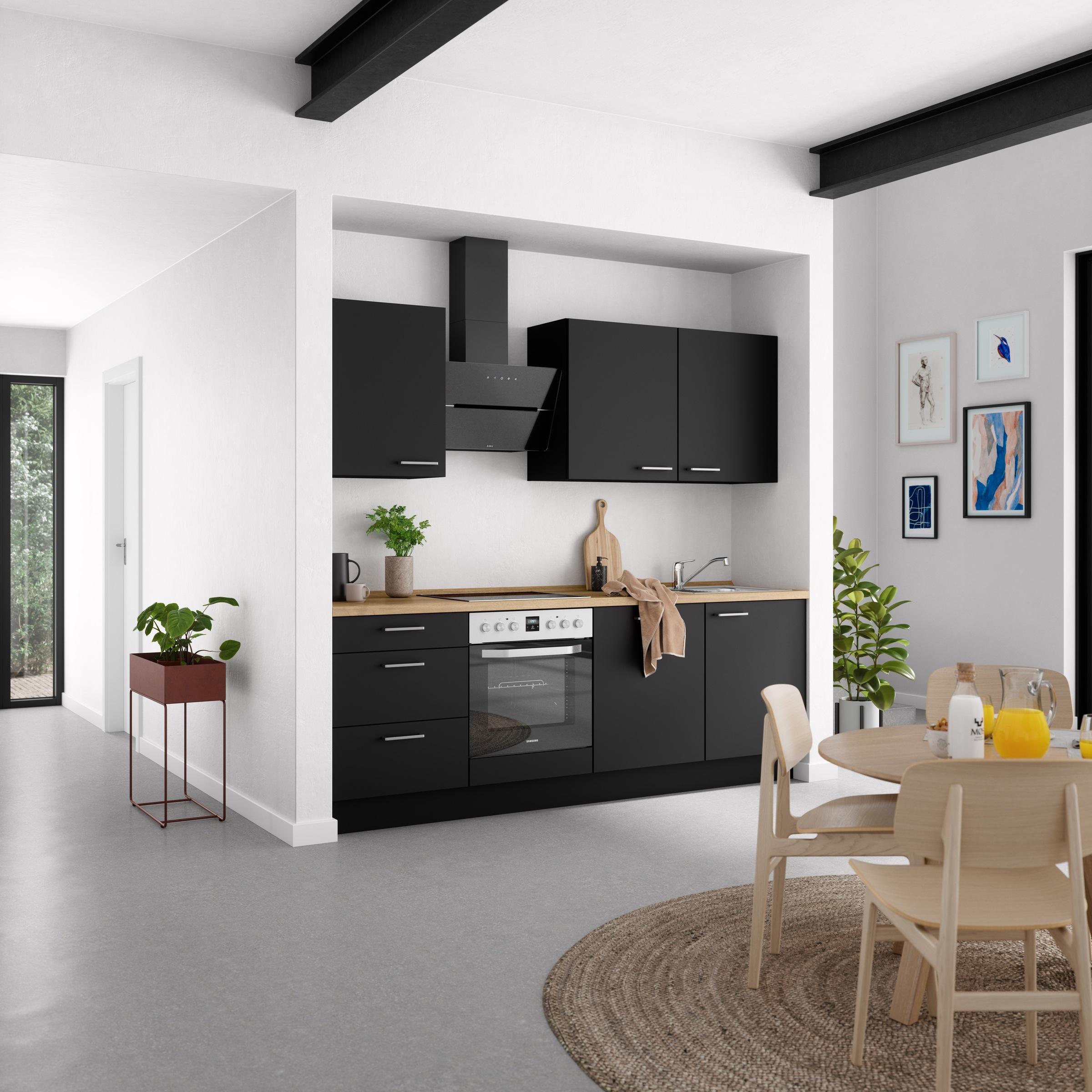 nobilia® Küchenzeile »"Touch II"« vormontiert, Ausrichtung wählbar, Breite 240 cm, wahlw. mit E-Geräten