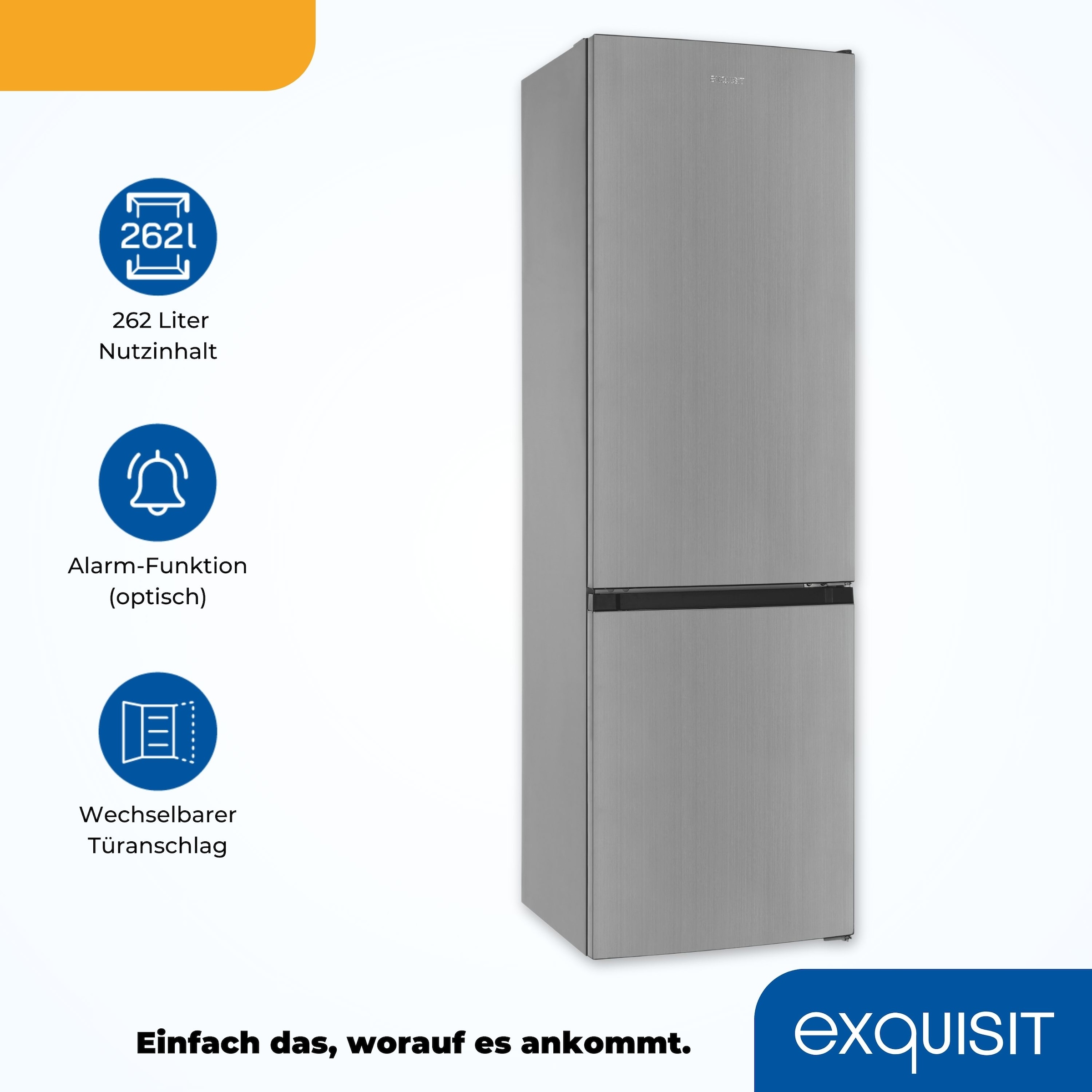 exquisit Kühl-/Gefrierkombination »KGC265-70-040D inoxlook«