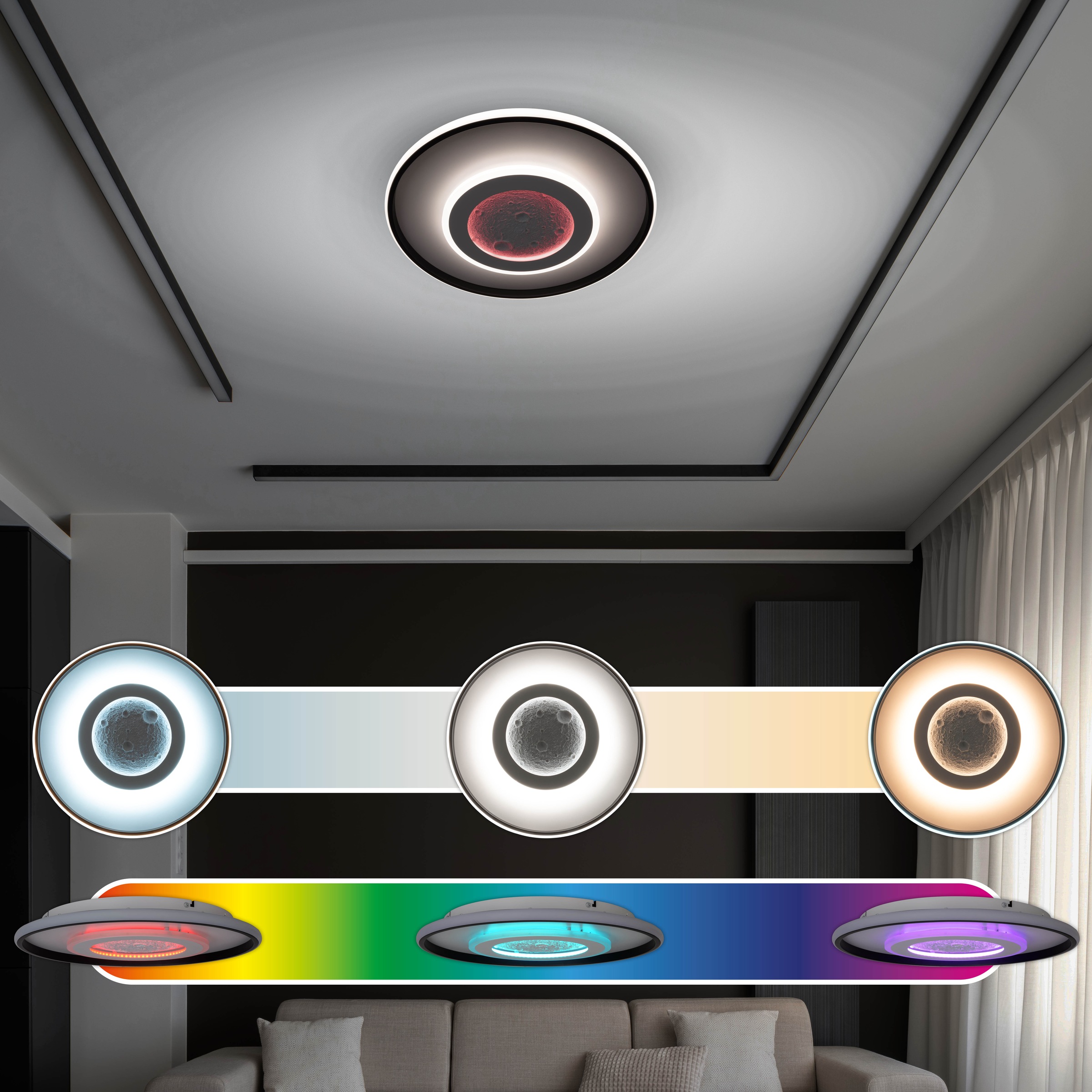 my home LED Deckenleuchte »Lyra«, 1 flammig, Leuchtmittel LED-Board   LED f günstig online kaufen
