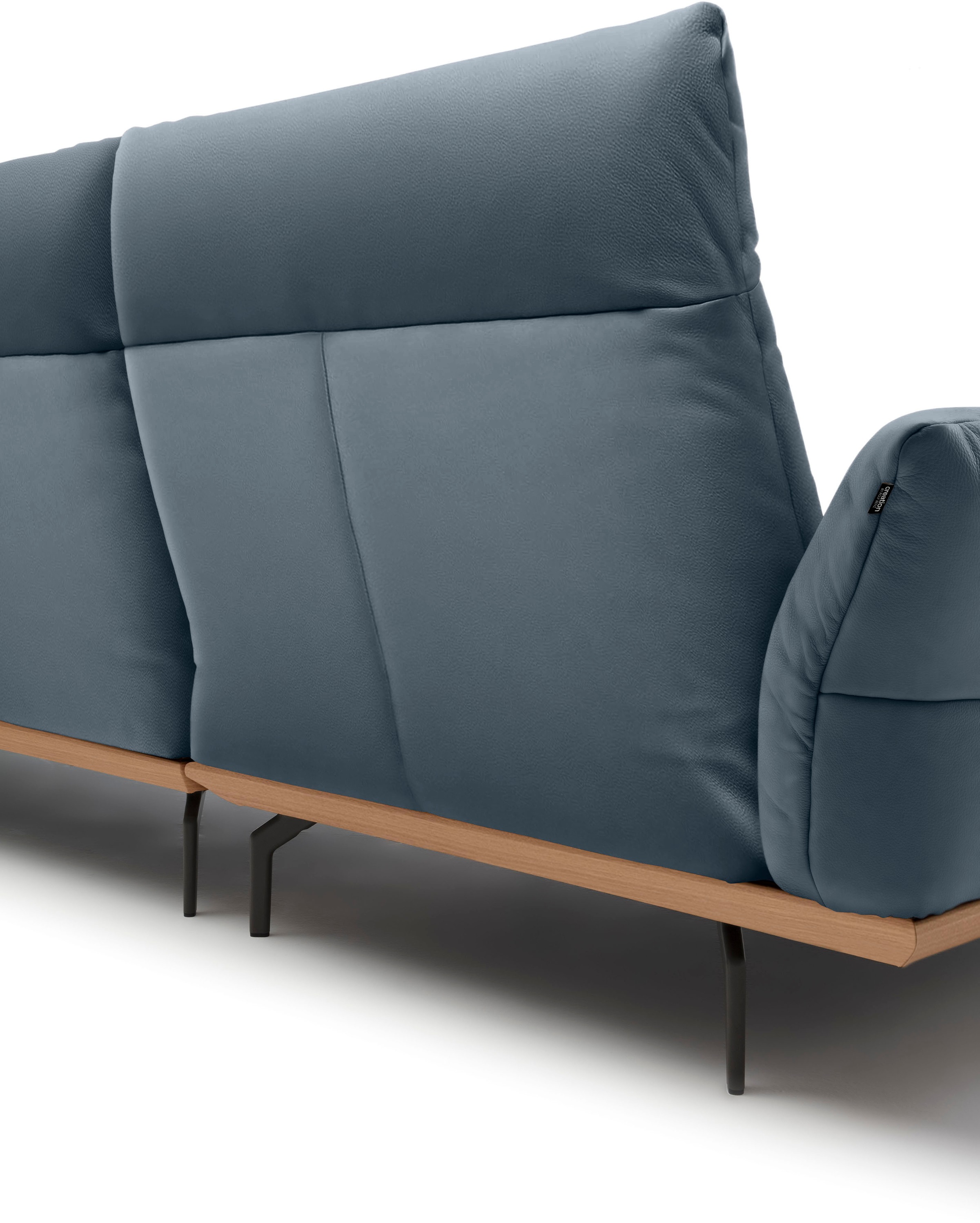 Creation BY ROLF BENZ Ecksofa »CR.460«, Sockel in Eiche, Winkelfüße in Umbragrau, Breite 318 cm