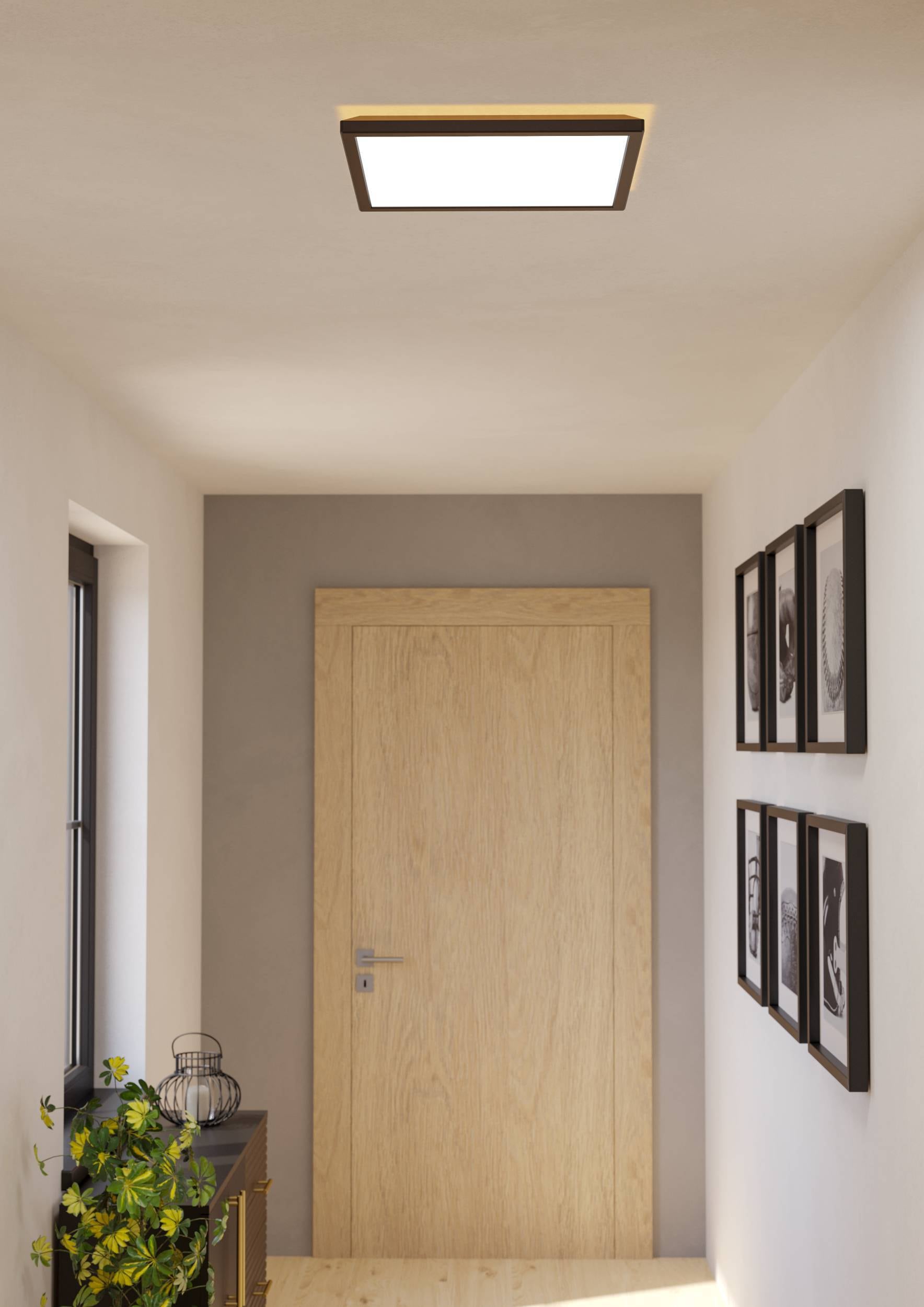 EGLO Deckenleuchte »Rovito-R Deckenlampe, Deckenbeleuchtung, Badlampe, Kunststoff, IP44« LED-Modul 1 Stk. Kaltweiß | Neutralweiß | Warmweiß Wand-/Deckenleuchte - L39 x B39 x H3 cm - schwarz - 17,6W inkl.