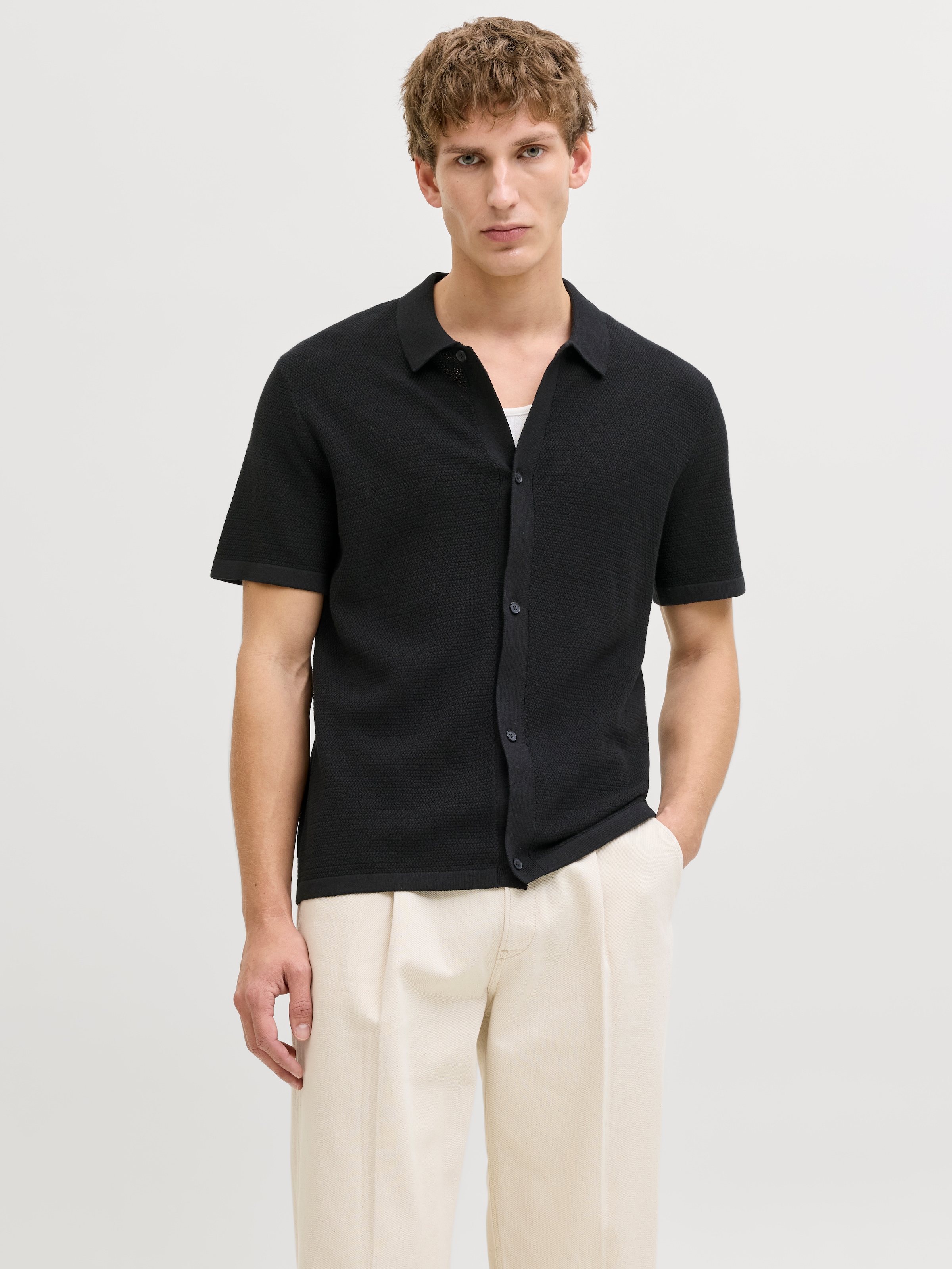 Jack & Jones Strickpullover »JJEGEORGE KNIT SHIRT SS SN« mit Polokragen