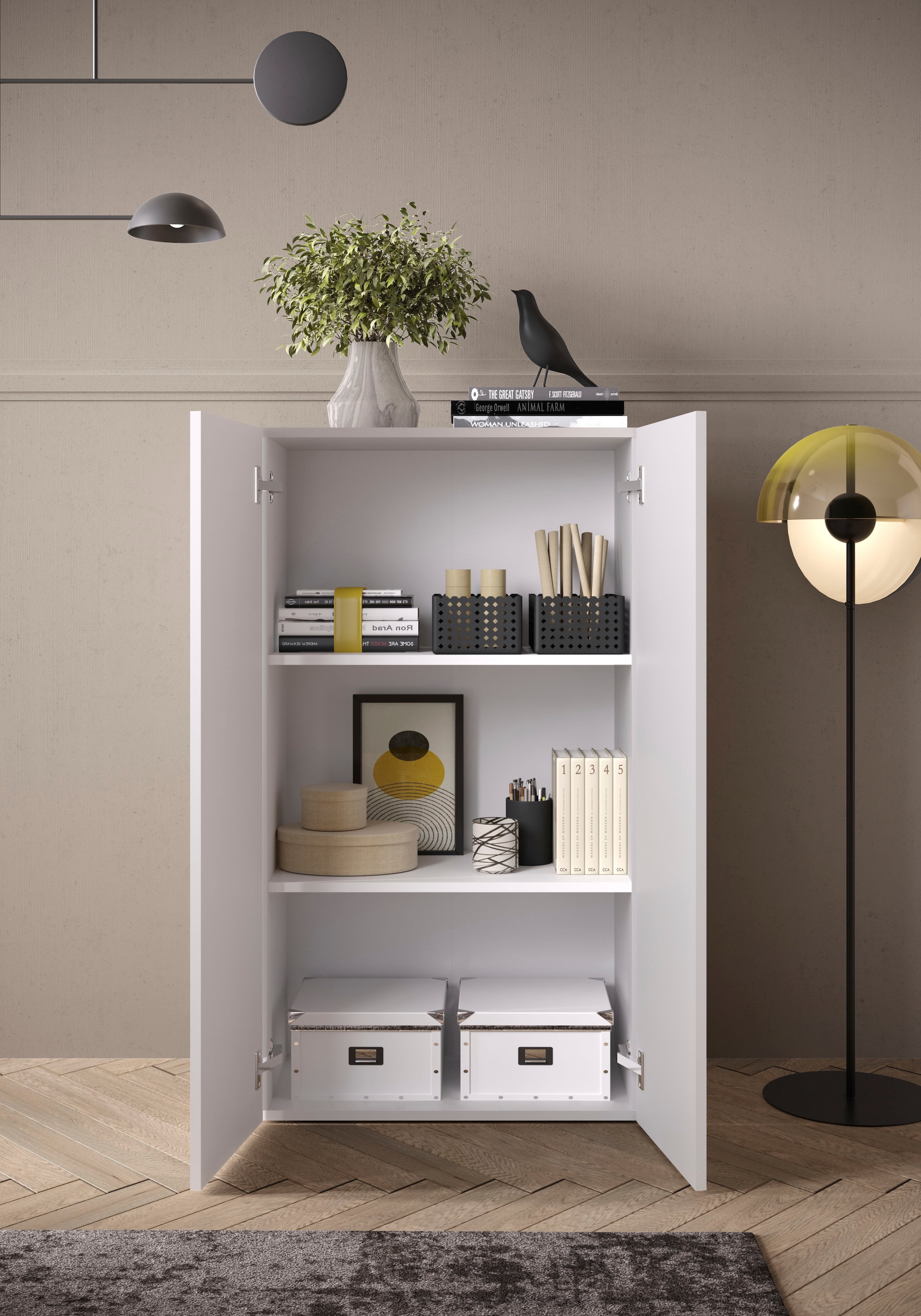 INOSIGN Aktenschrank »Basic, Mehrzweckschrank mit 2 Türen (innen 2 Einlegeböden),«, Büroschrank in verschiedenen Farben, B 63 x H 114 cm